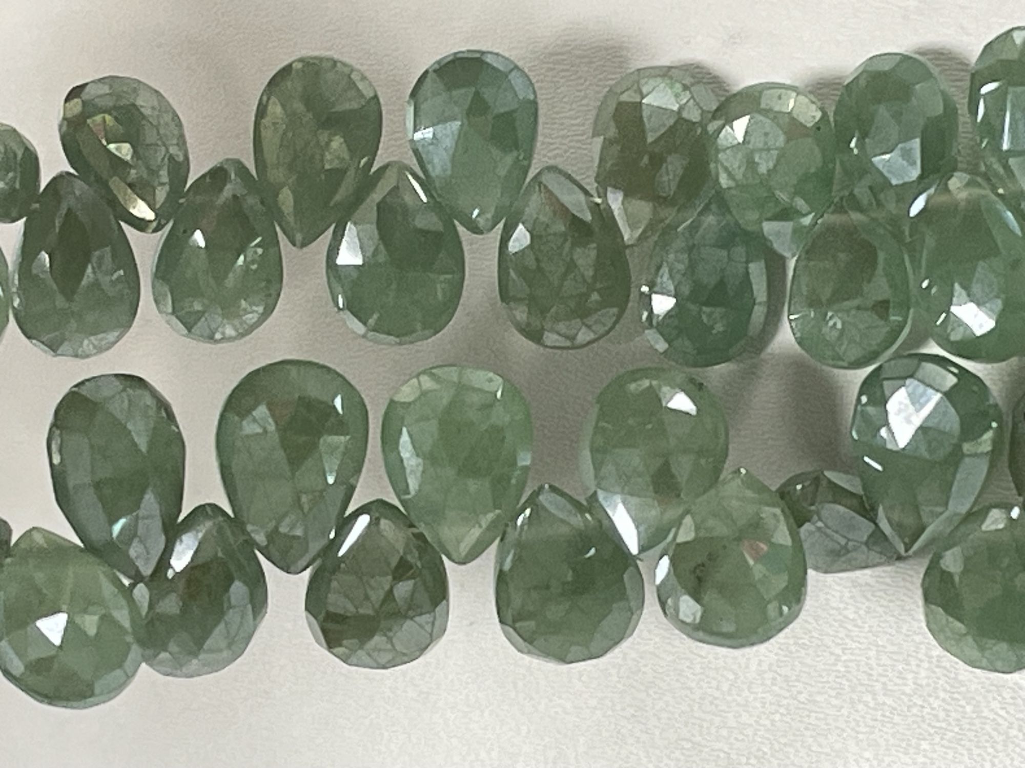 Green Mystic Onyx Pear Faceted