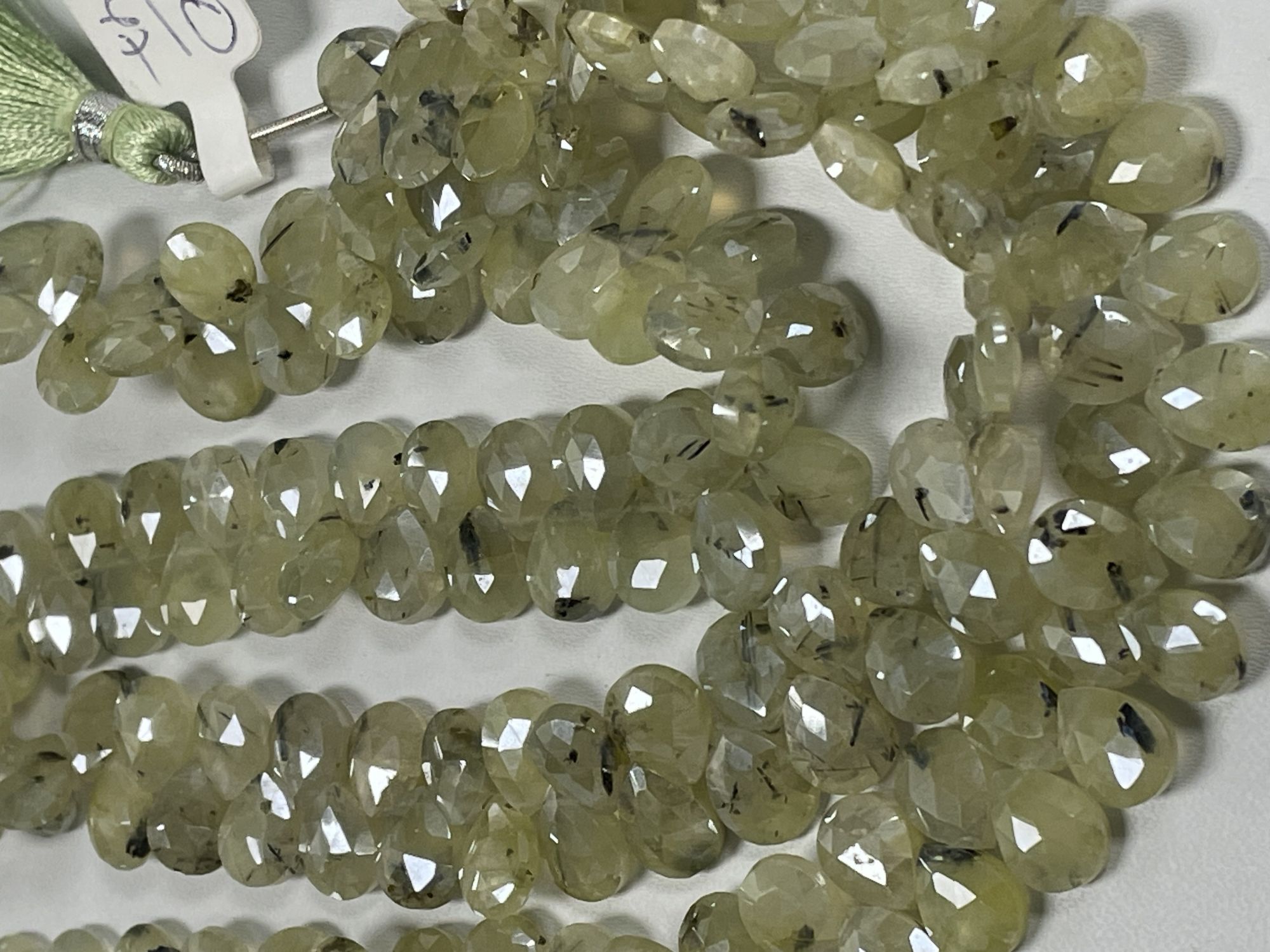 Green Mystic Prehnite Pear Faceted