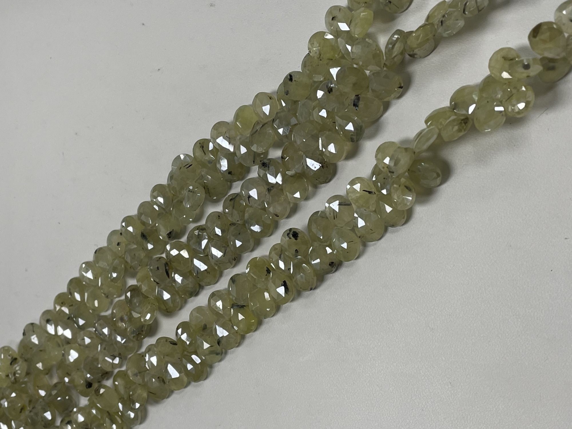 Green Mystic Prehnite Pear Faceted