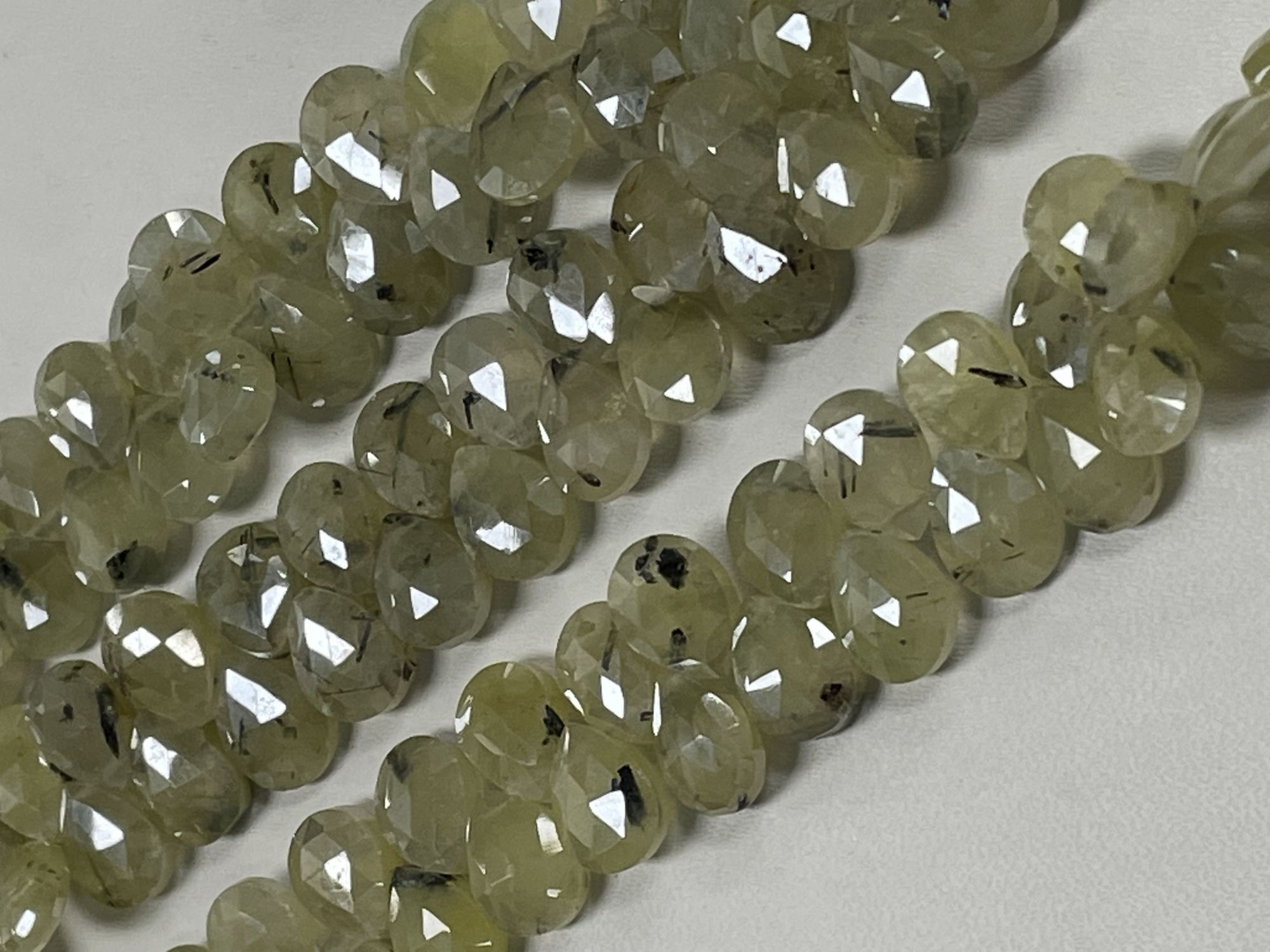 Green Mystic Prehnite Pear Faceted