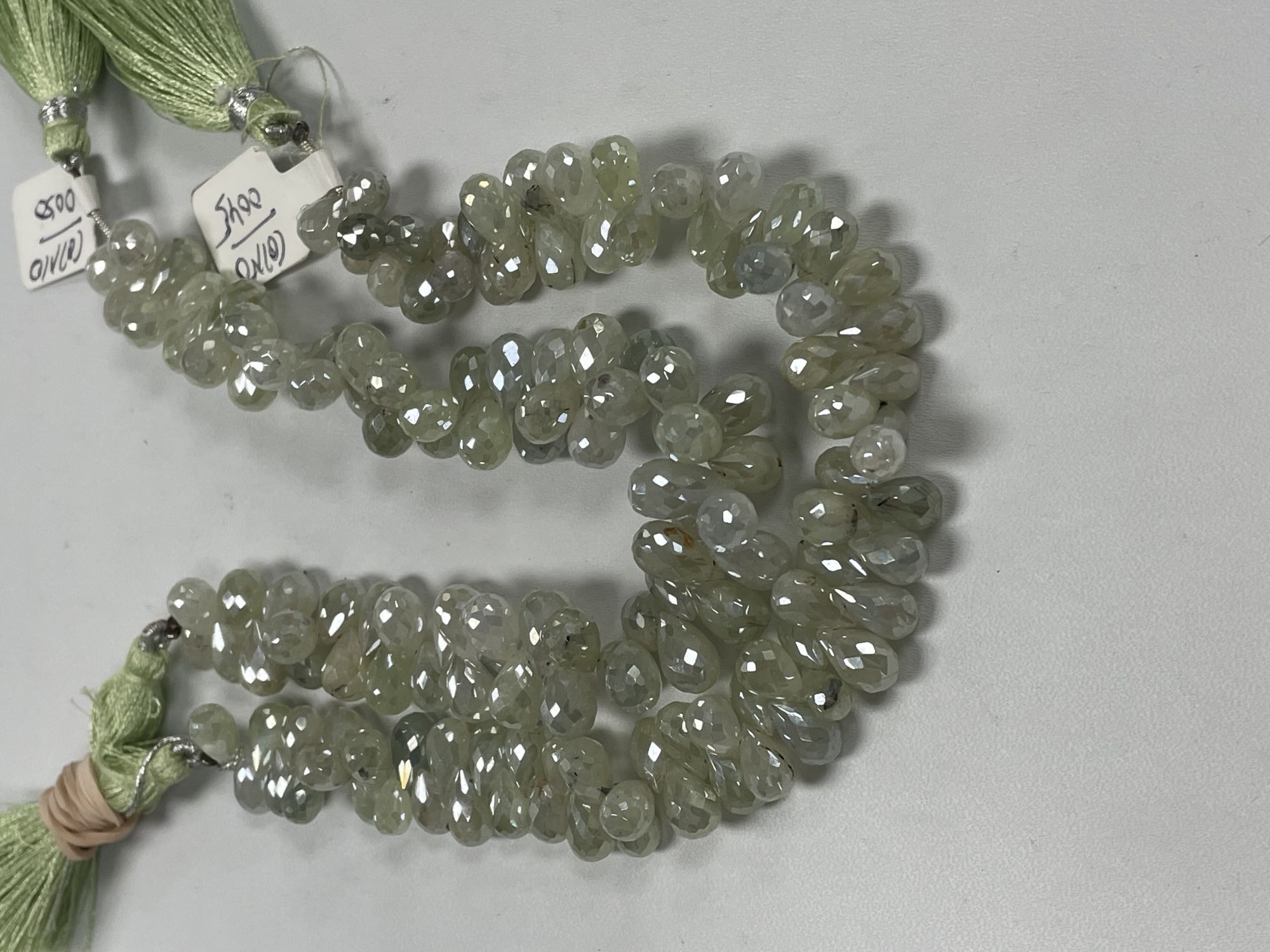 Green Mystic Prehnite Drop Faceted