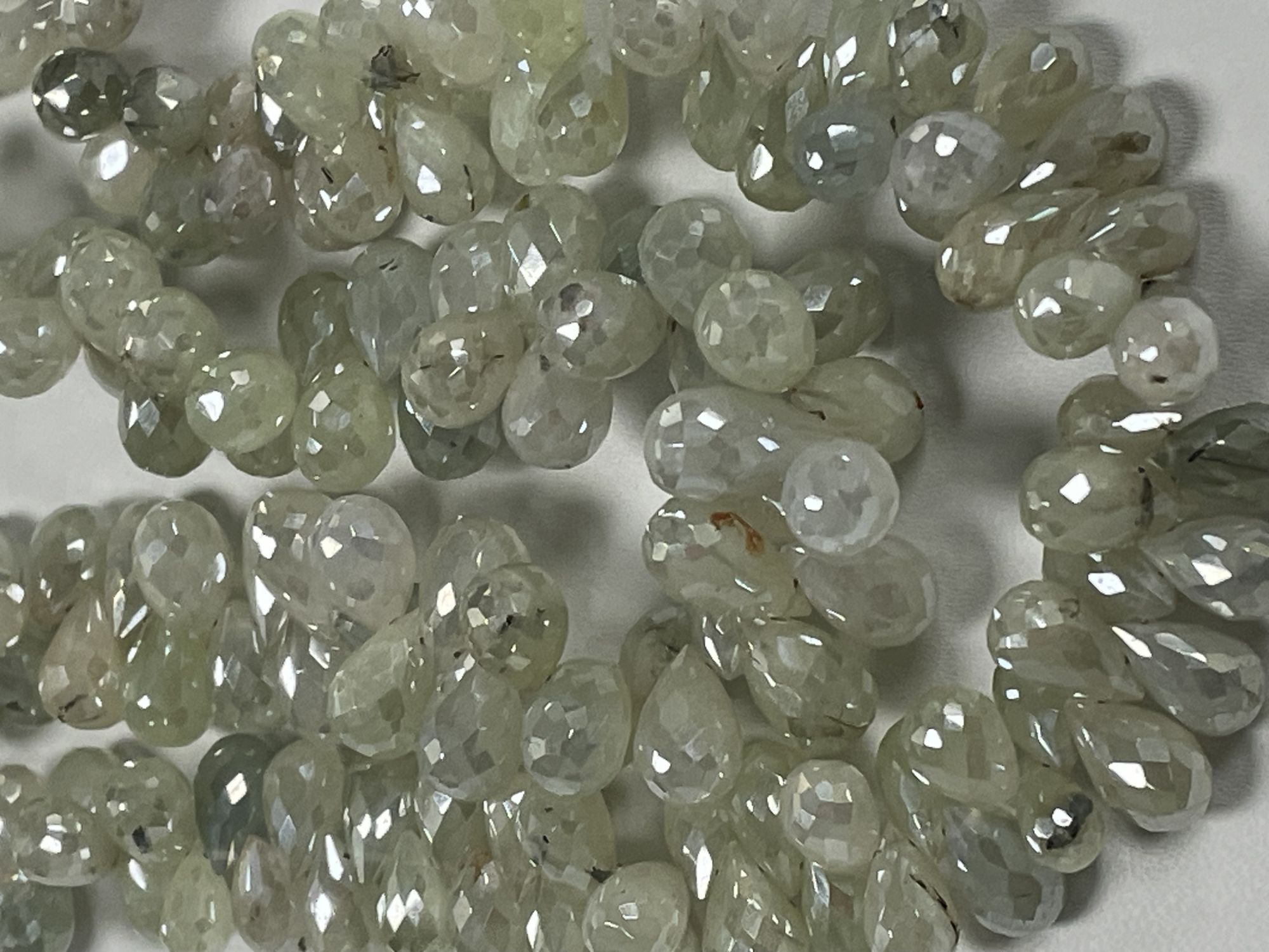 Green Mystic Prehnite Drop Faceted