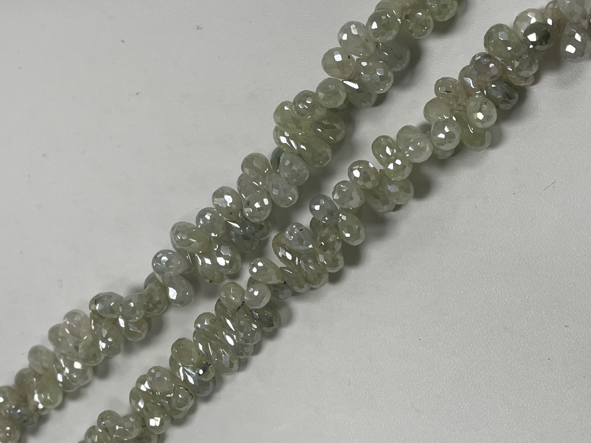 Green Mystic Prehnite Drop Faceted