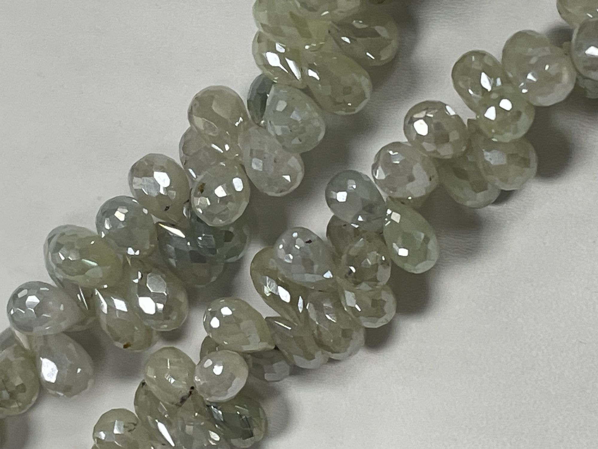 Green Mystic Prehnite Drop Faceted