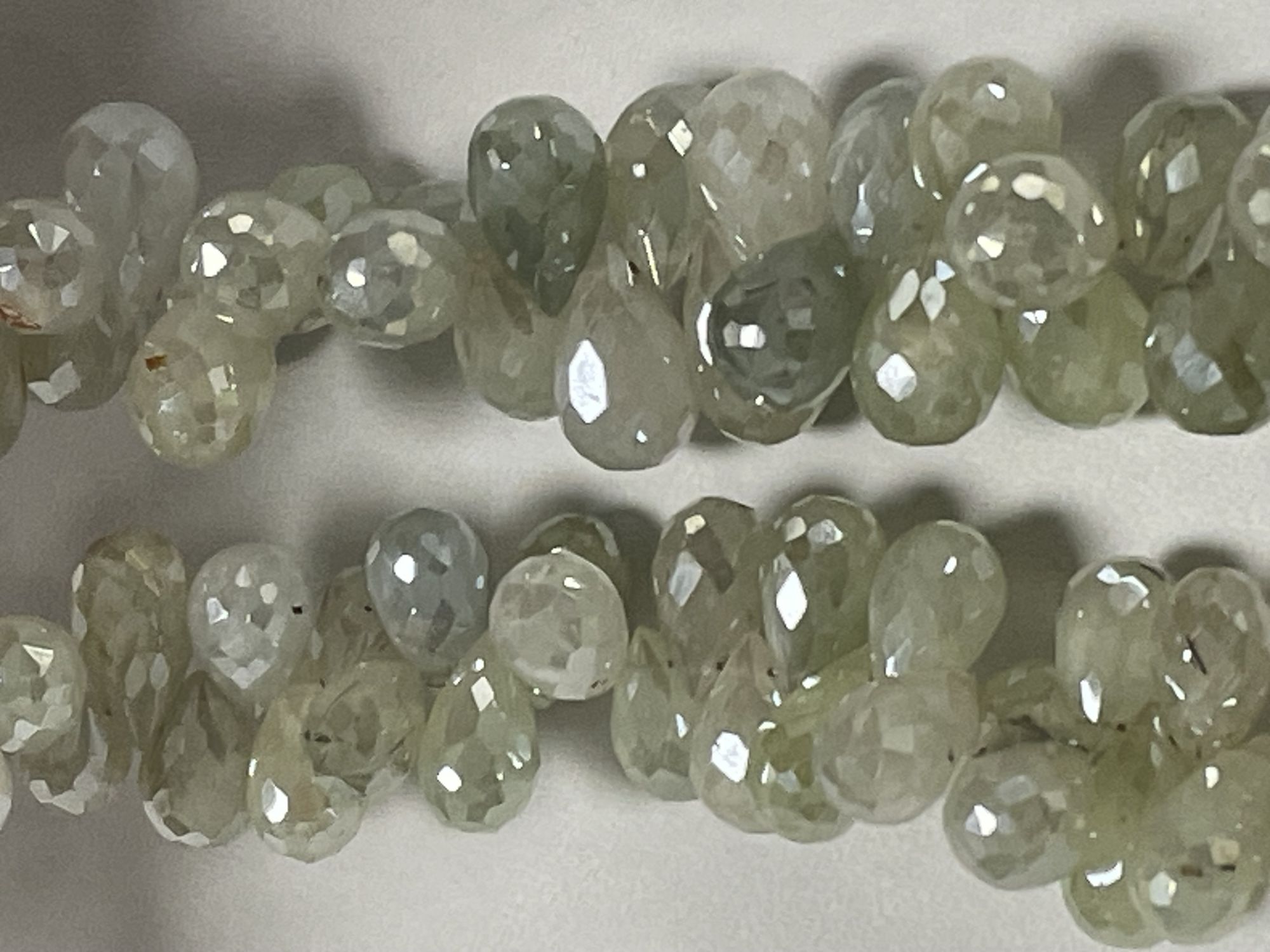Green Mystic Prehnite Drop Faceted
