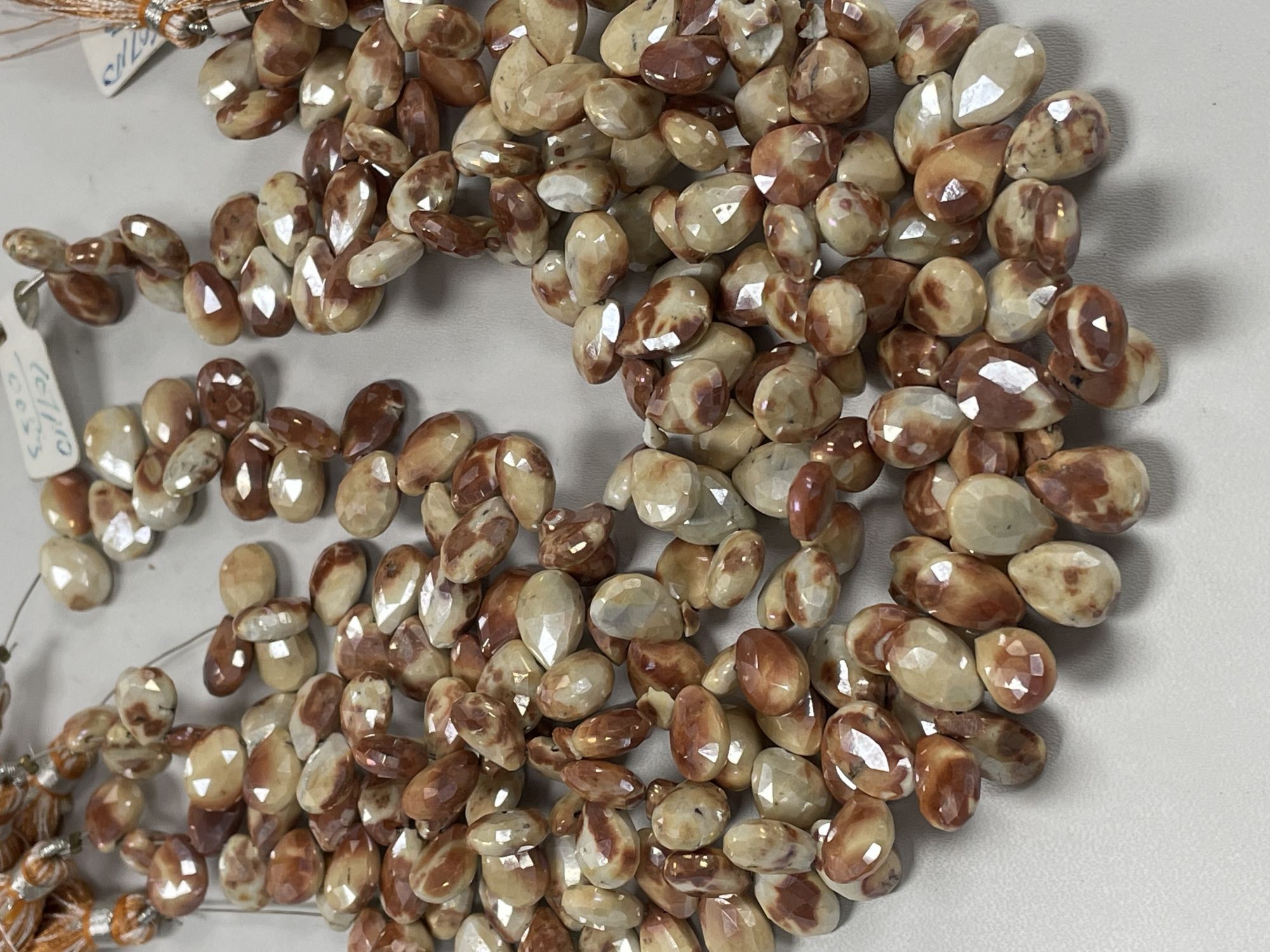 Brown Mystic Prehnite Pear Faceted