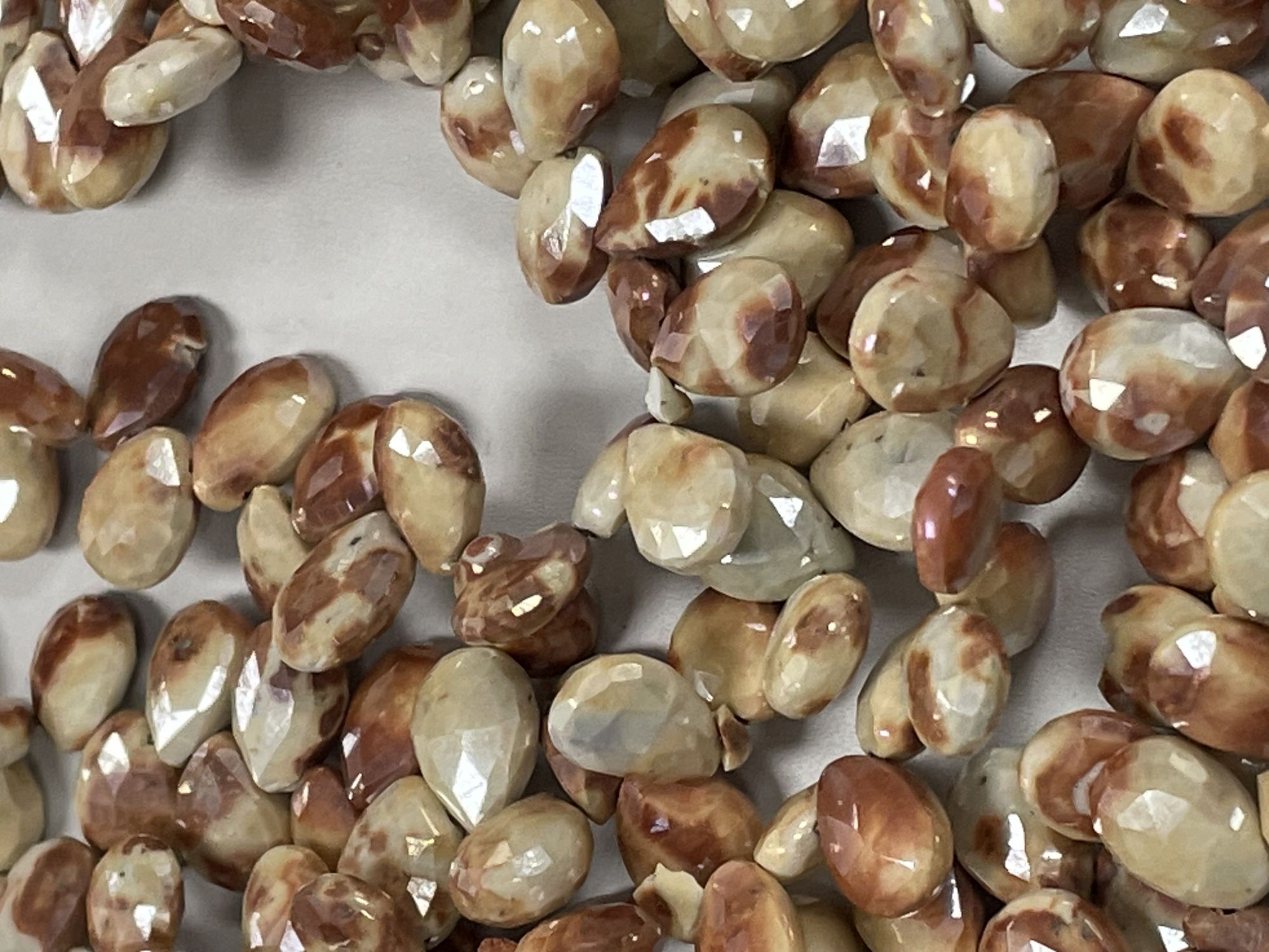 Brown Mystic Prehnite Pear Faceted