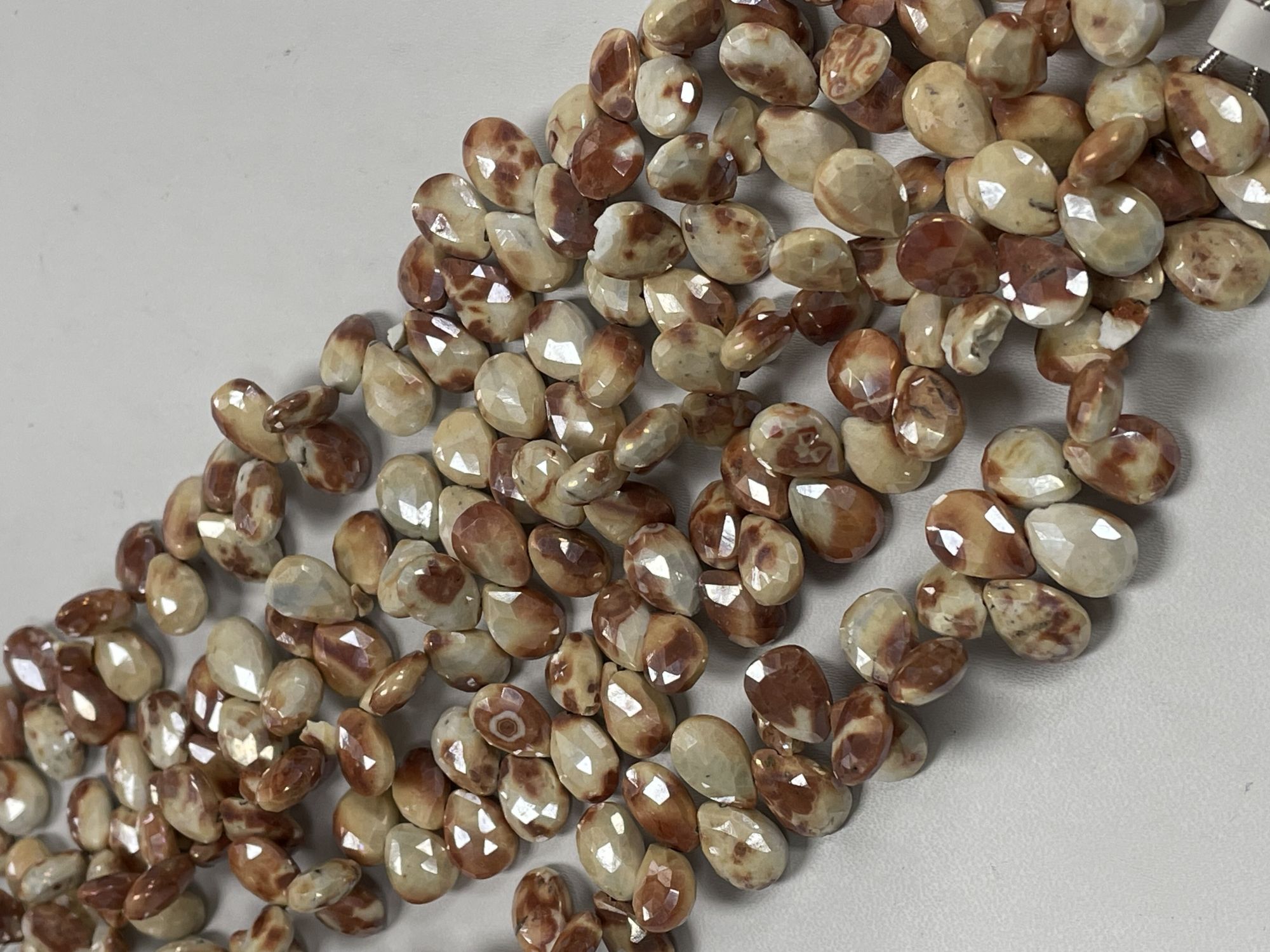 Brown Mystic Prehnite Pear Faceted