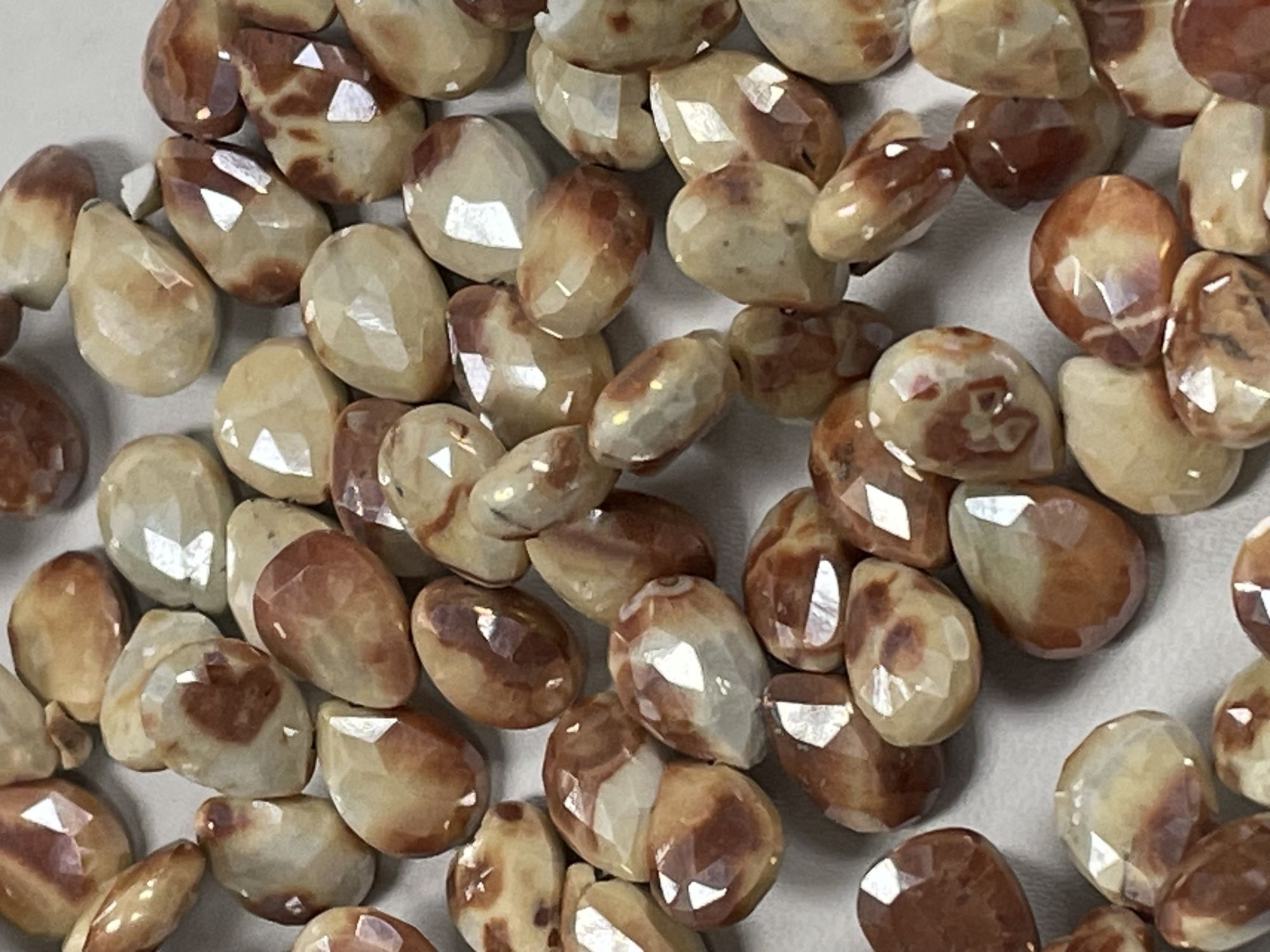 Brown Mystic Prehnite Pear Faceted