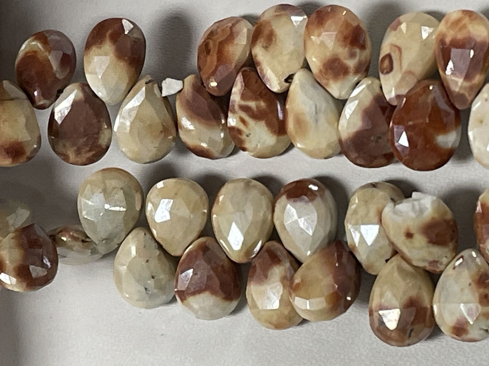 Brown Mystic Prehnite Pear Faceted