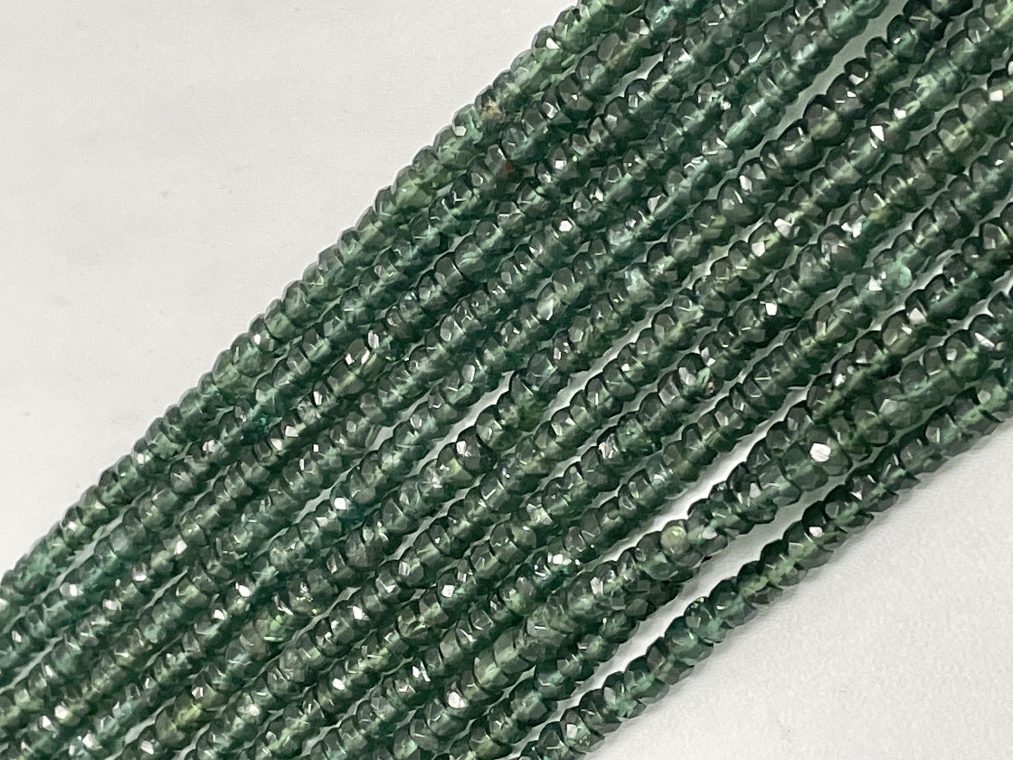 Green Apatite Rondelle Faceted