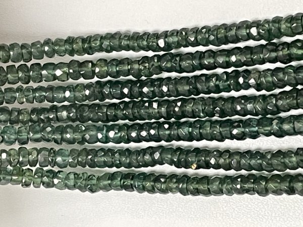 Green Apatite Rondelle Faceted