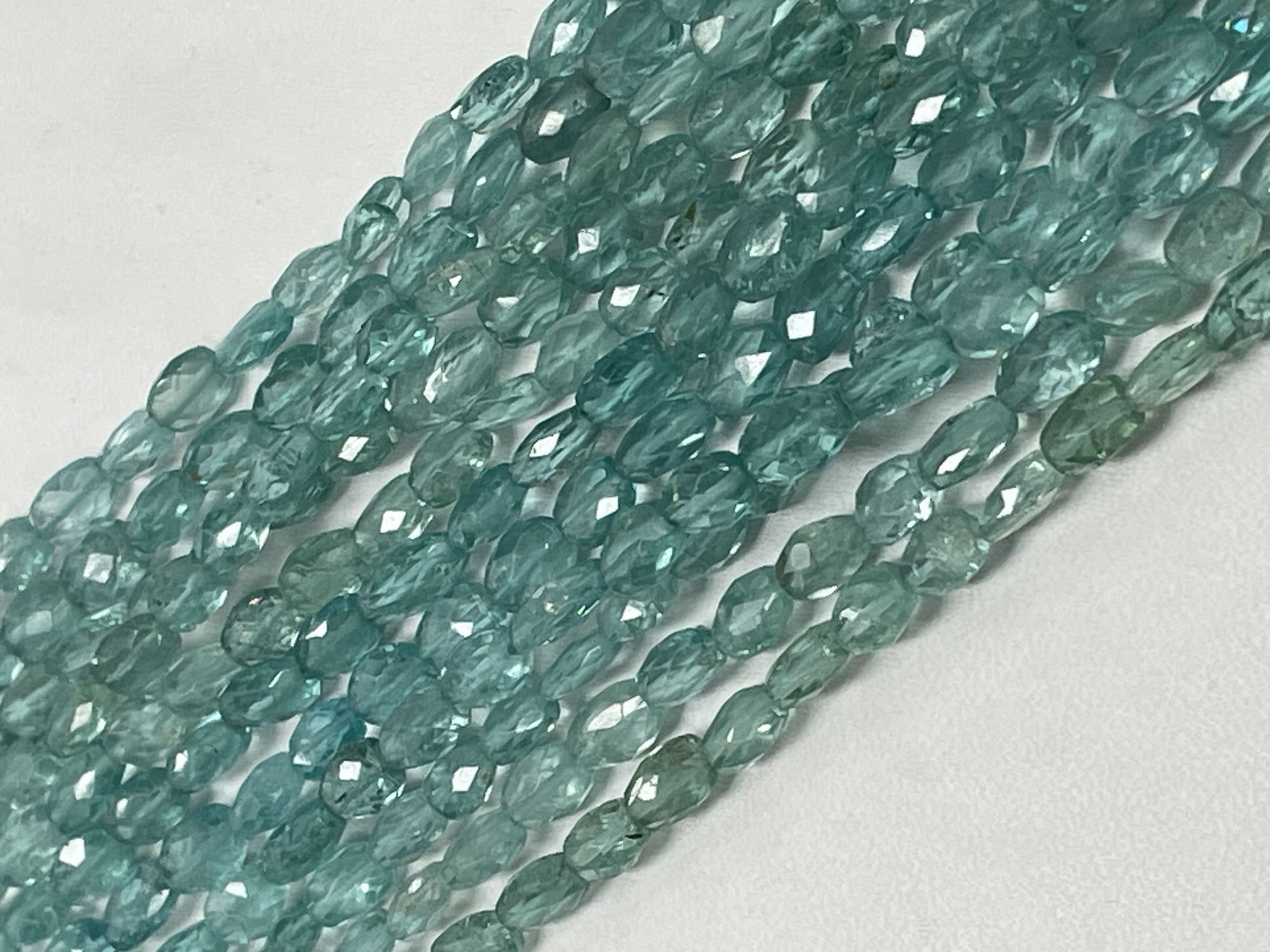 Blue Green Apatite Oval Faceted