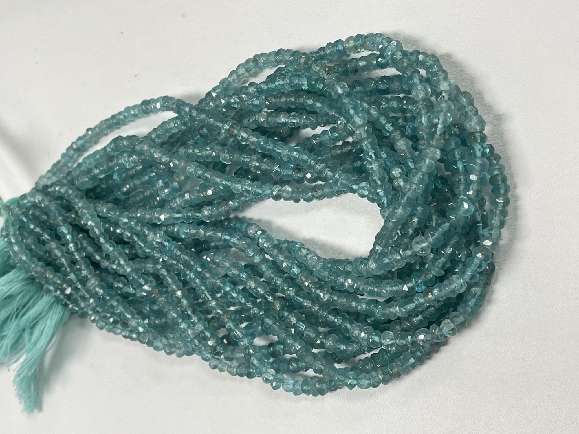 Blue Apatite Rondelle Faceted