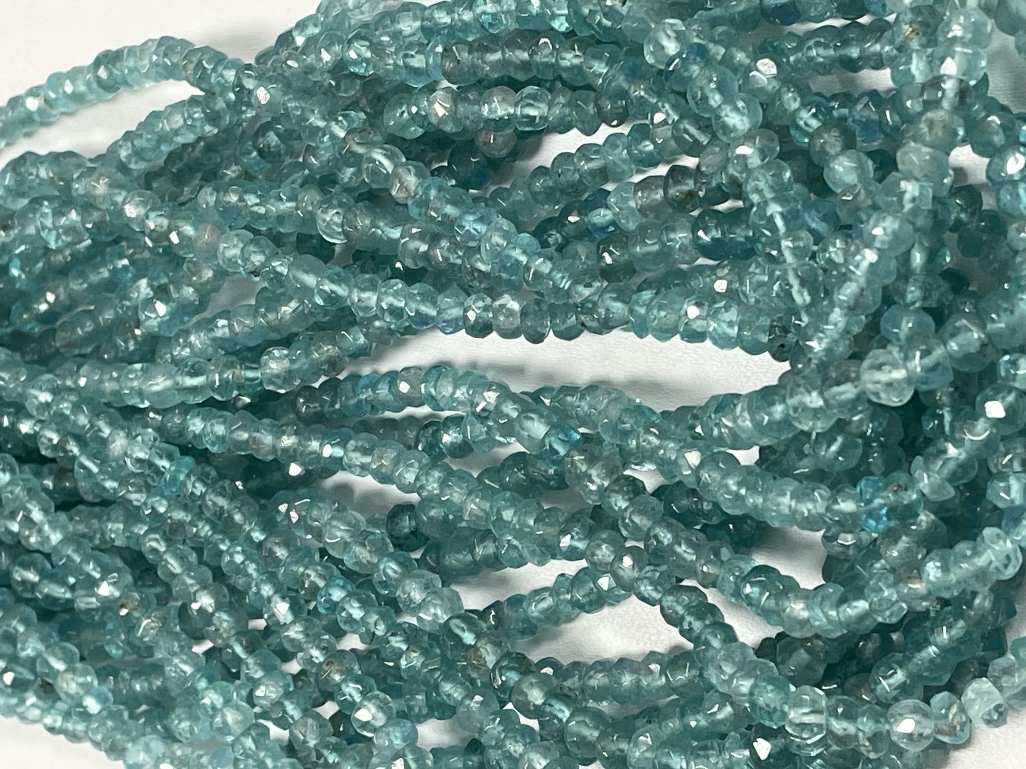 Blue Apatite Rondelle Faceted