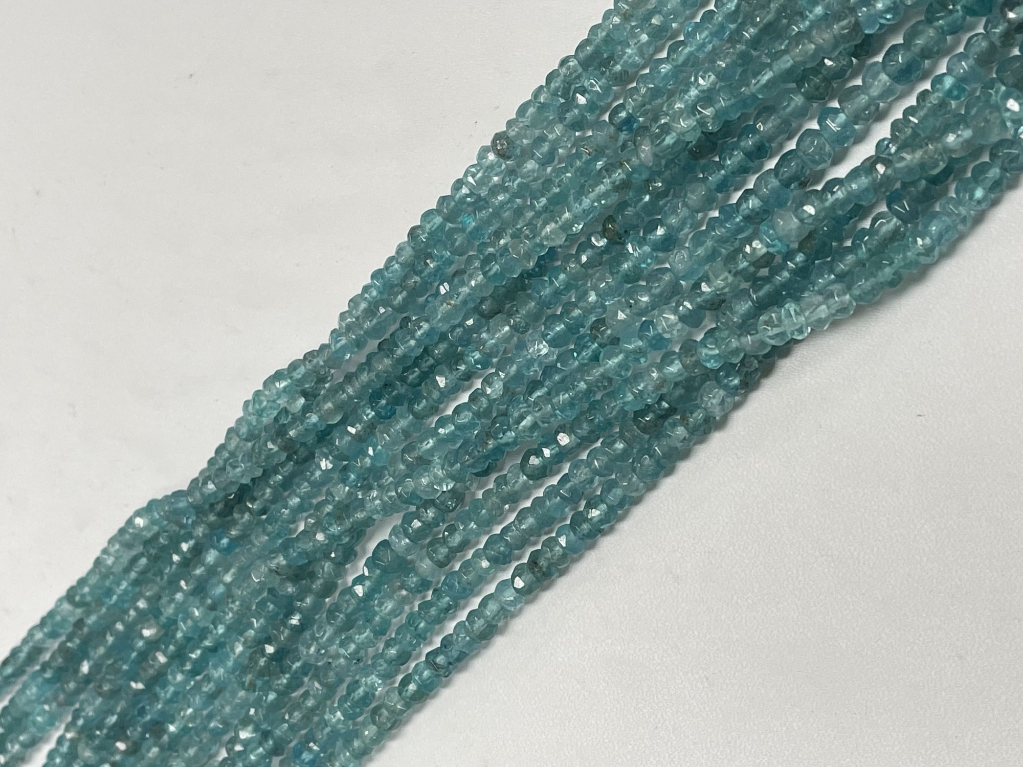 Blue Apatite Rondelle Faceted