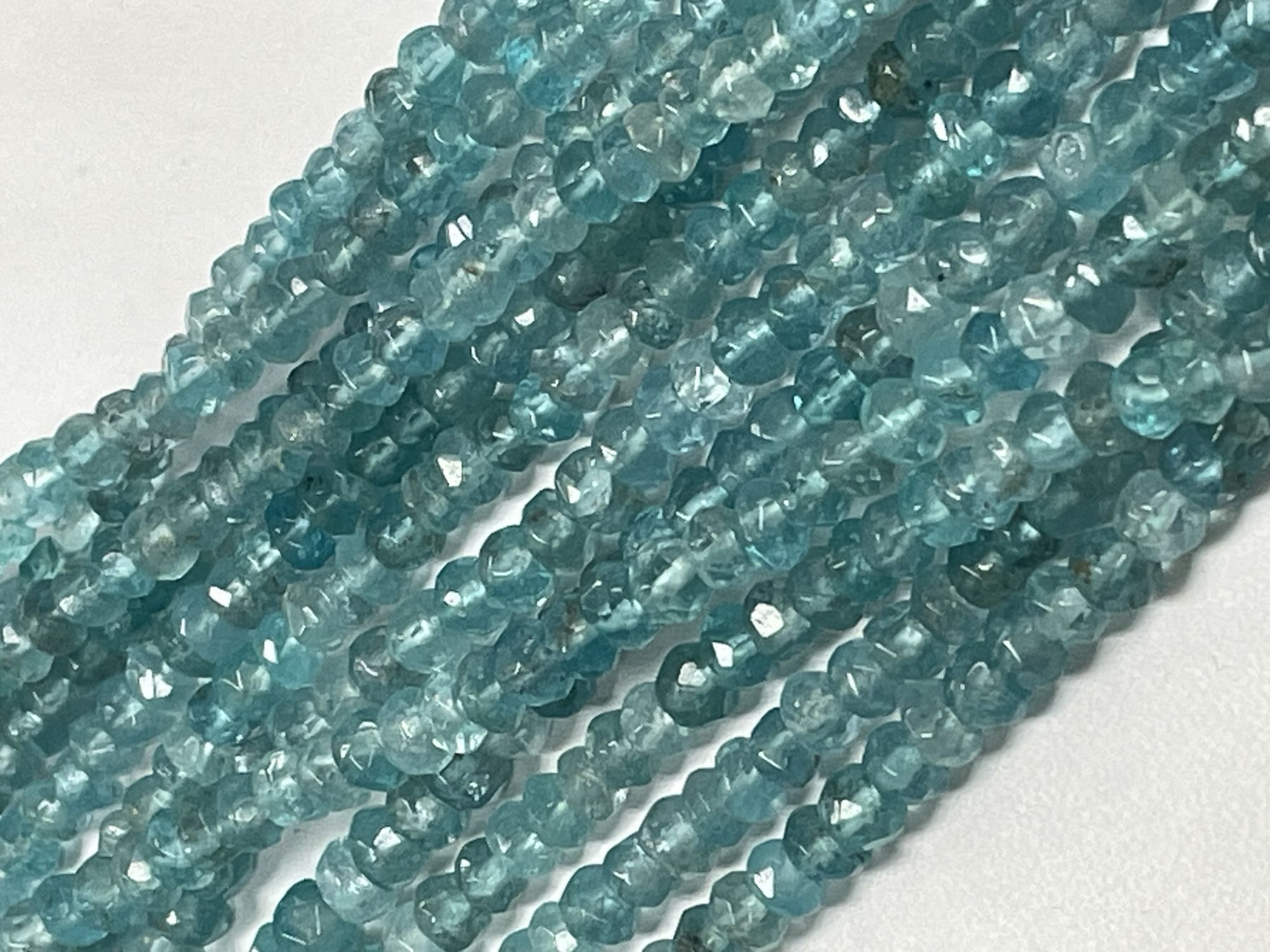 Blue Apatite Rondelle Faceted