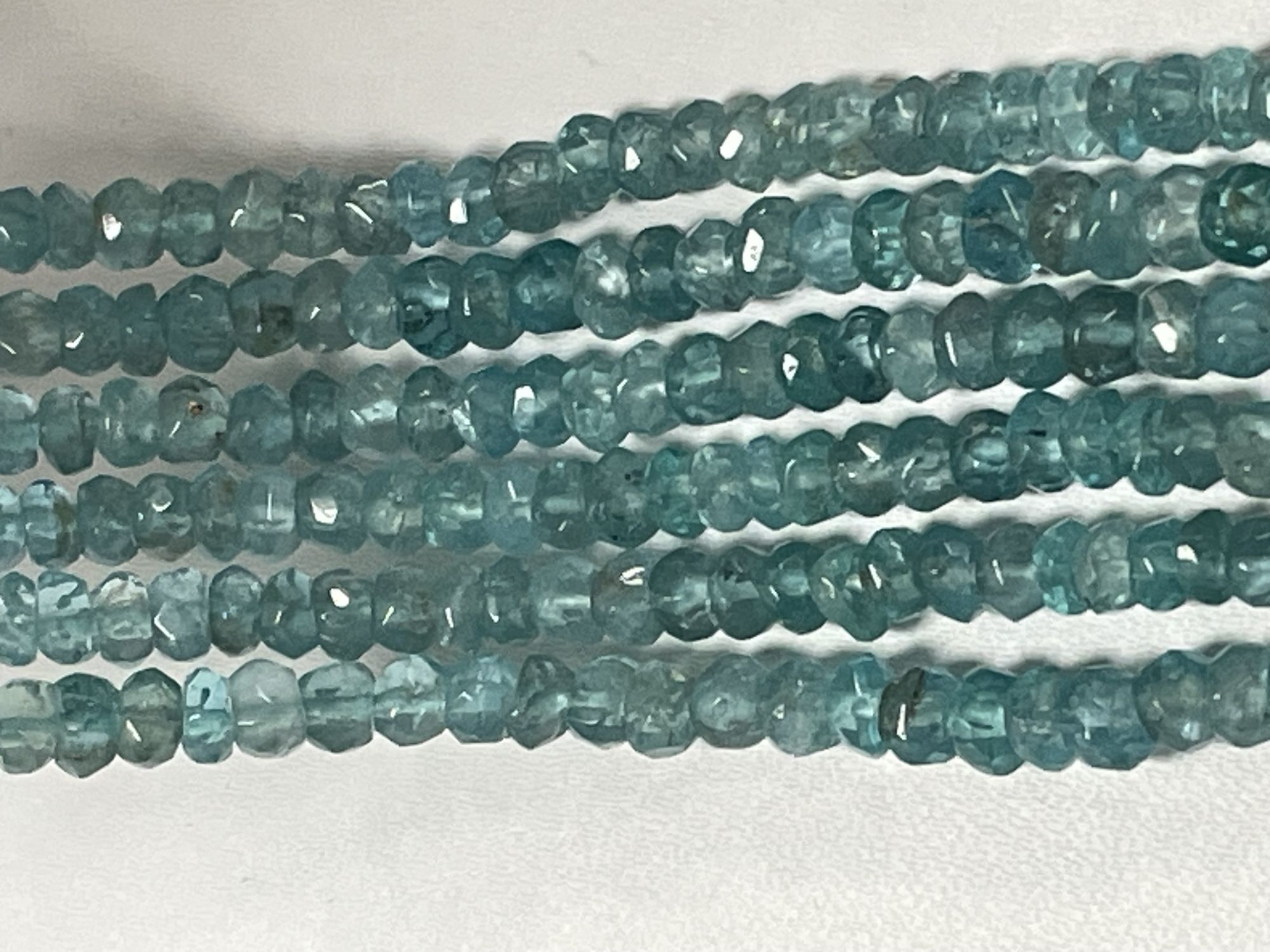 Blue Apatite Rondelle Faceted