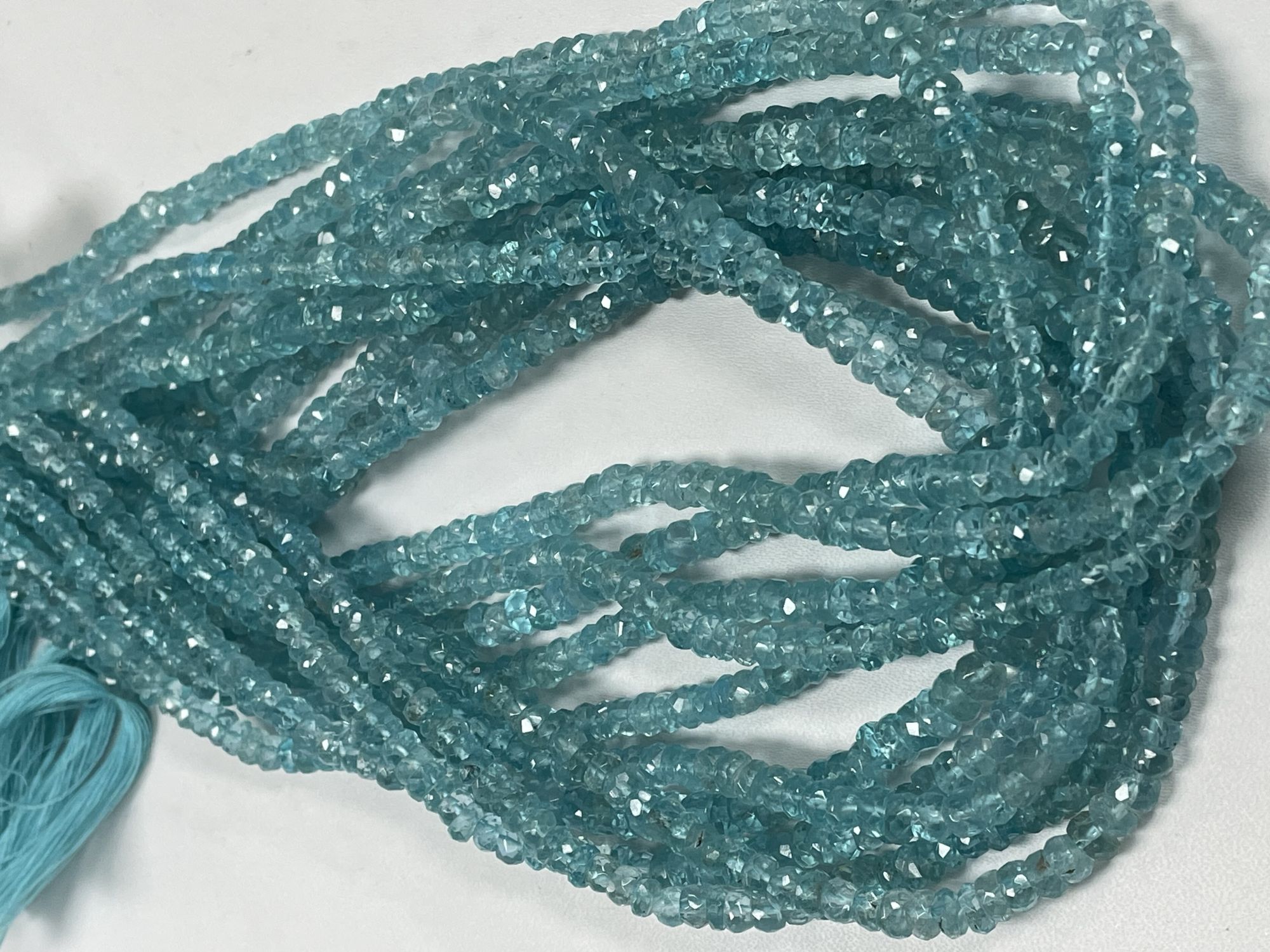 Blue Apatite Rondelle Faceted
