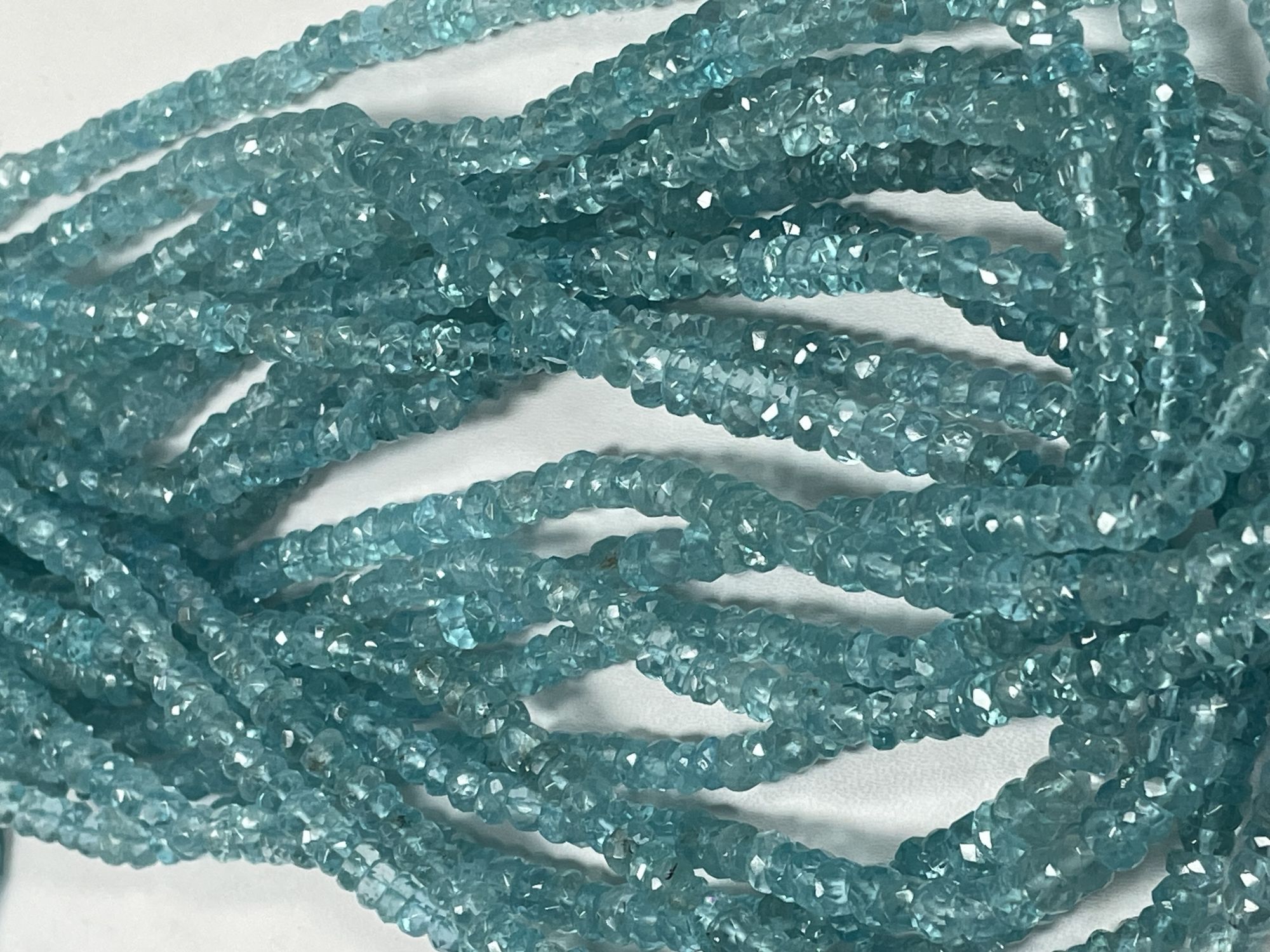 Blue Apatite Rondelle Faceted