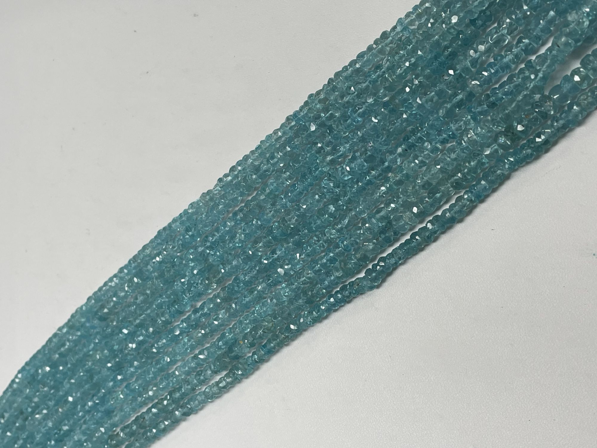 Blue Apatite Rondelle Faceted