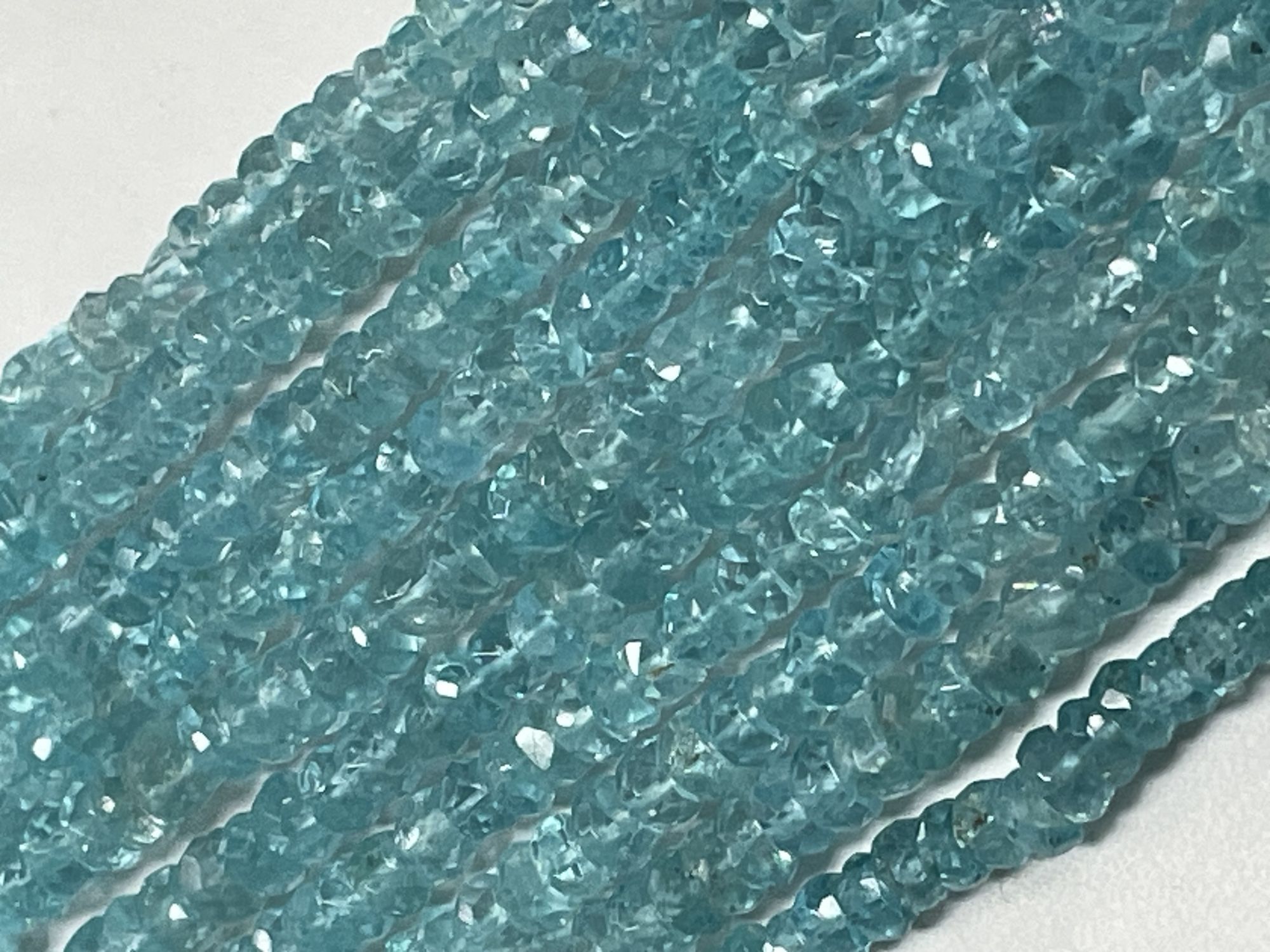 Blue Apatite Rondelle Faceted