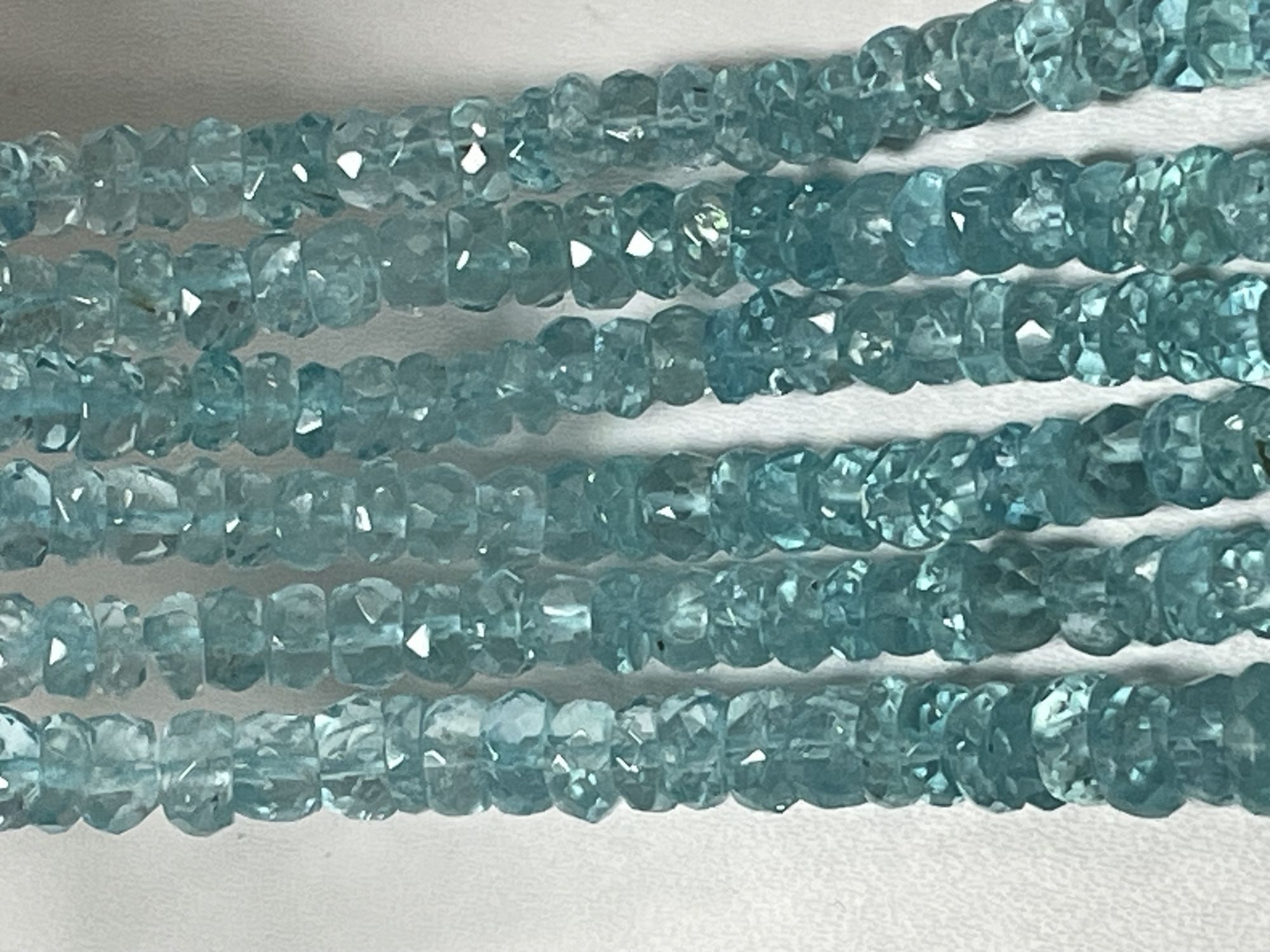 Blue Apatite Rondelle Faceted