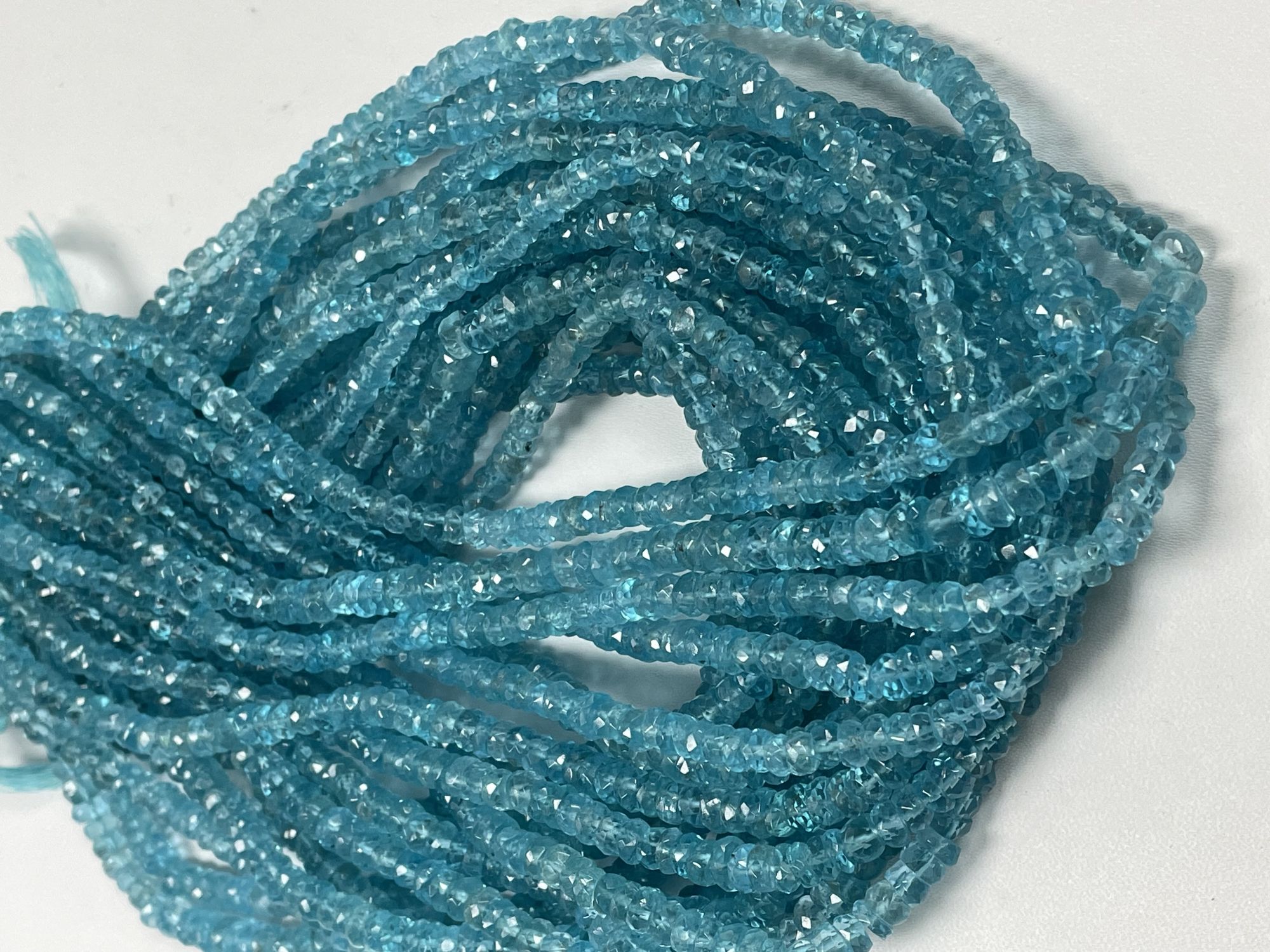 Blue Apatite Rondelle Faceted