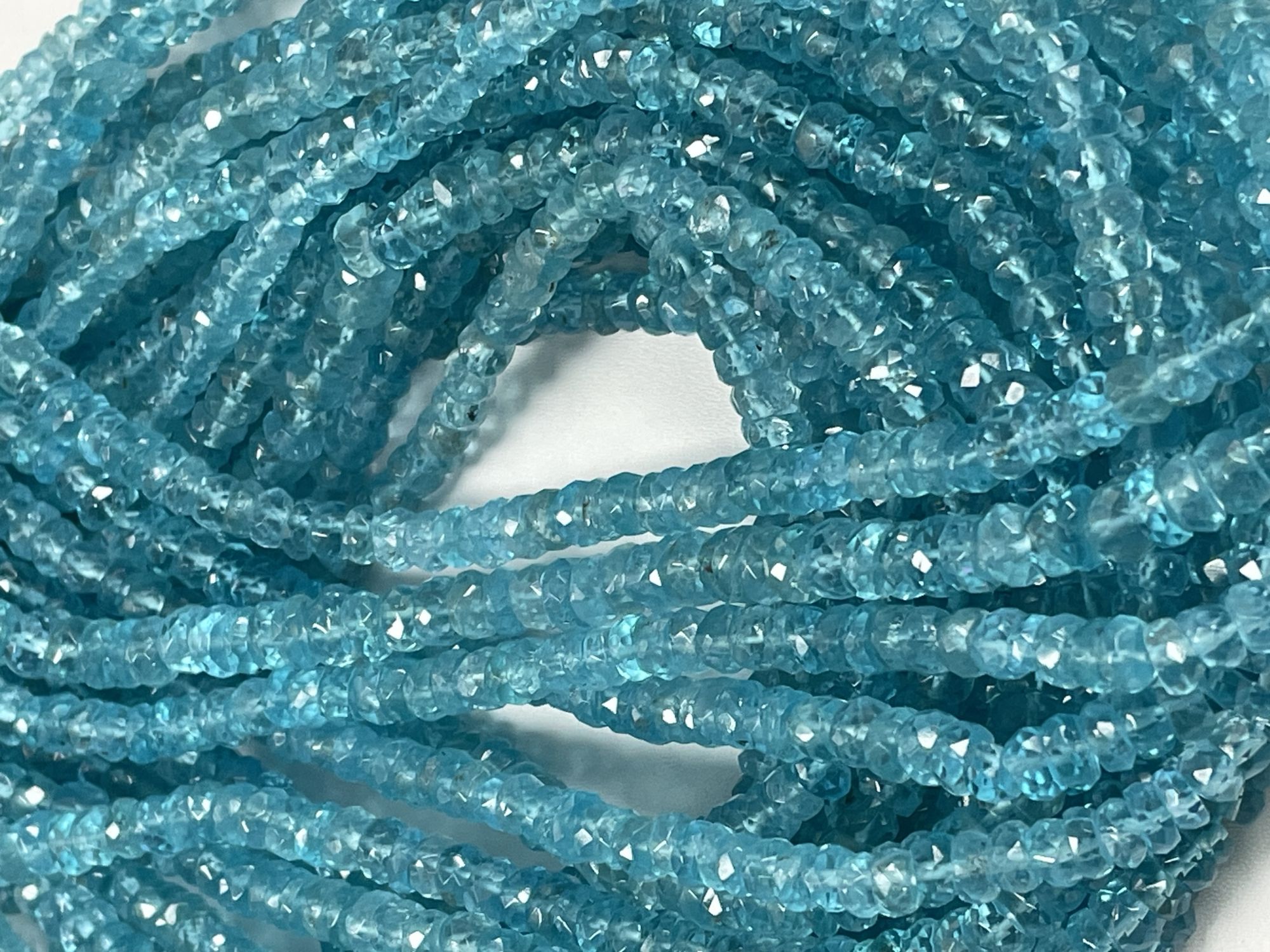 Blue Apatite Rondelle Faceted