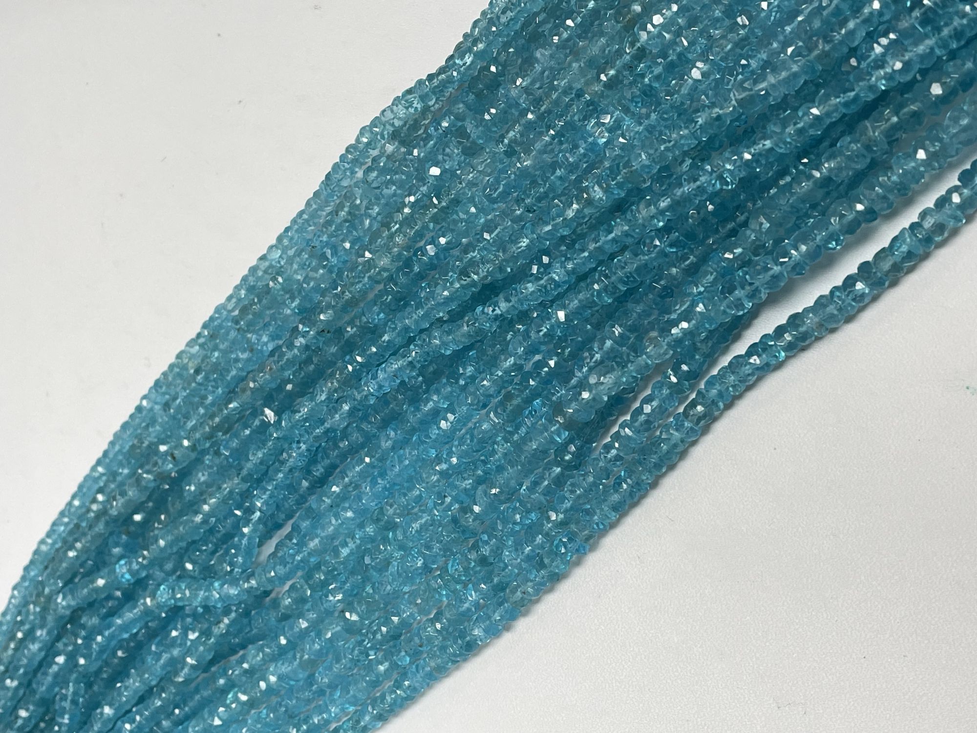 Blue Apatite Rondelle Faceted