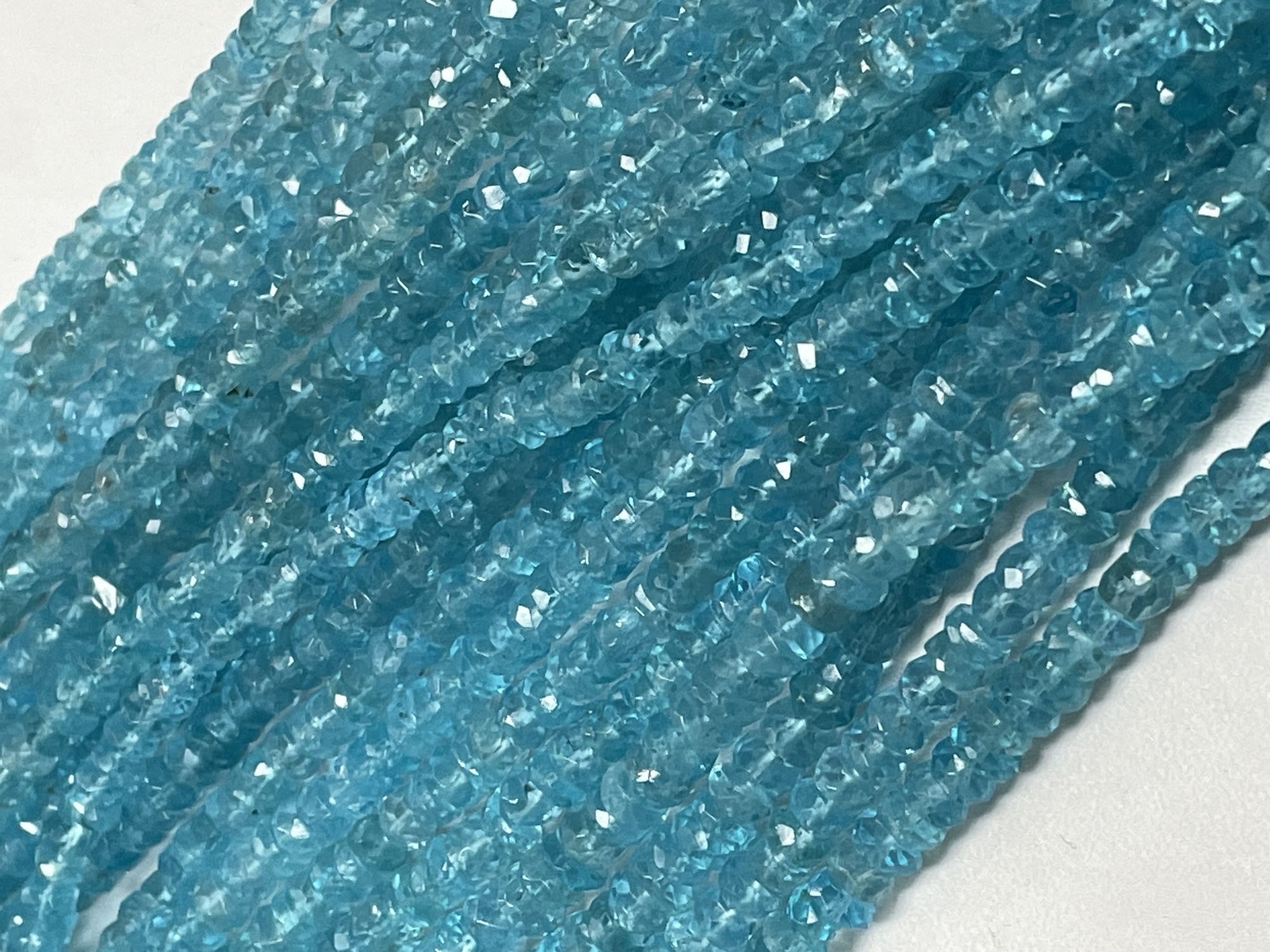 Blue Apatite Rondelle Faceted