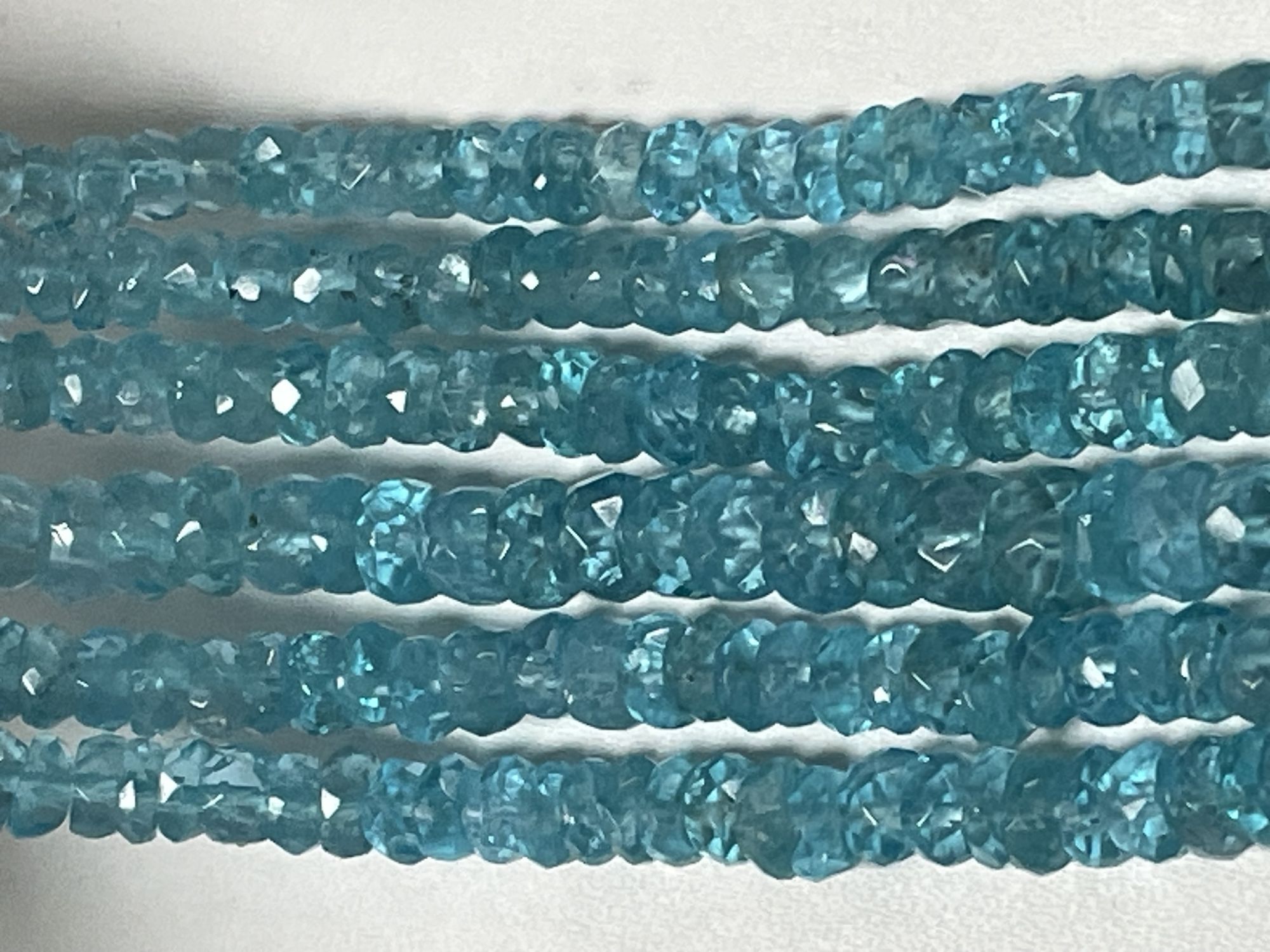 Blue Apatite Rondelle Faceted