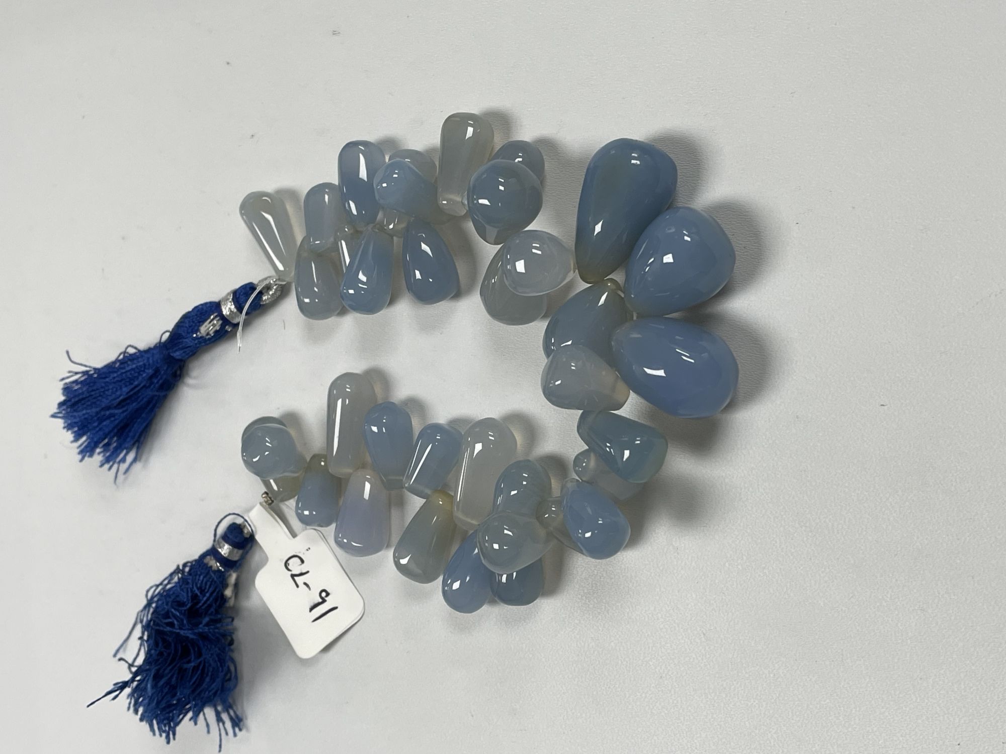 Blue Chalcedony Drop Smooth