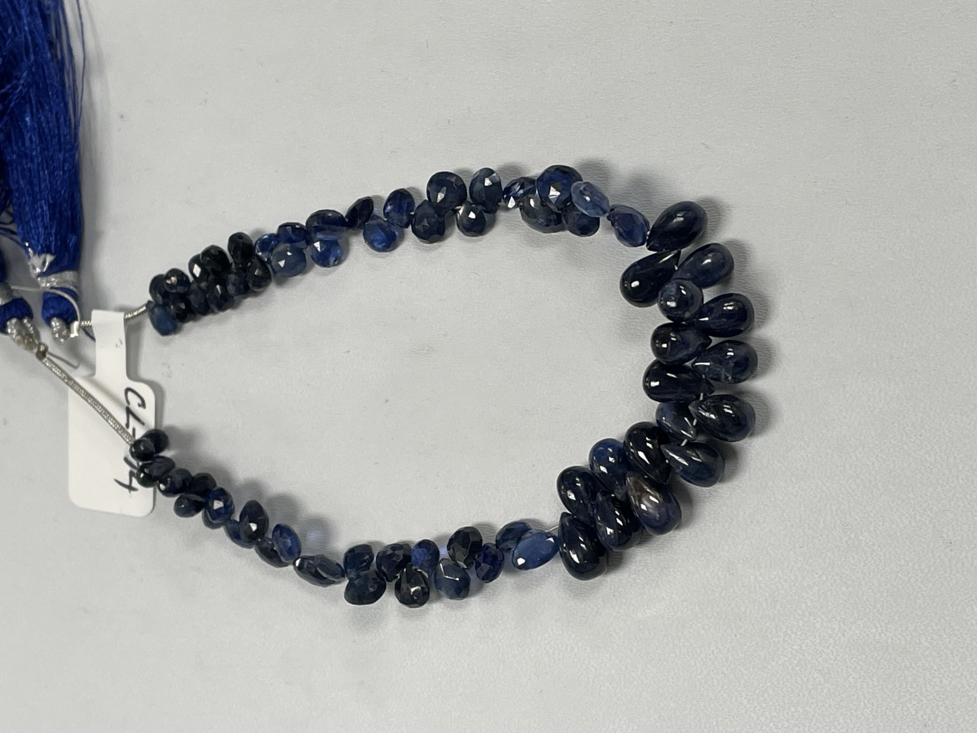 Mixed Blue Kyanite Briolite Drop  Heart Faceted