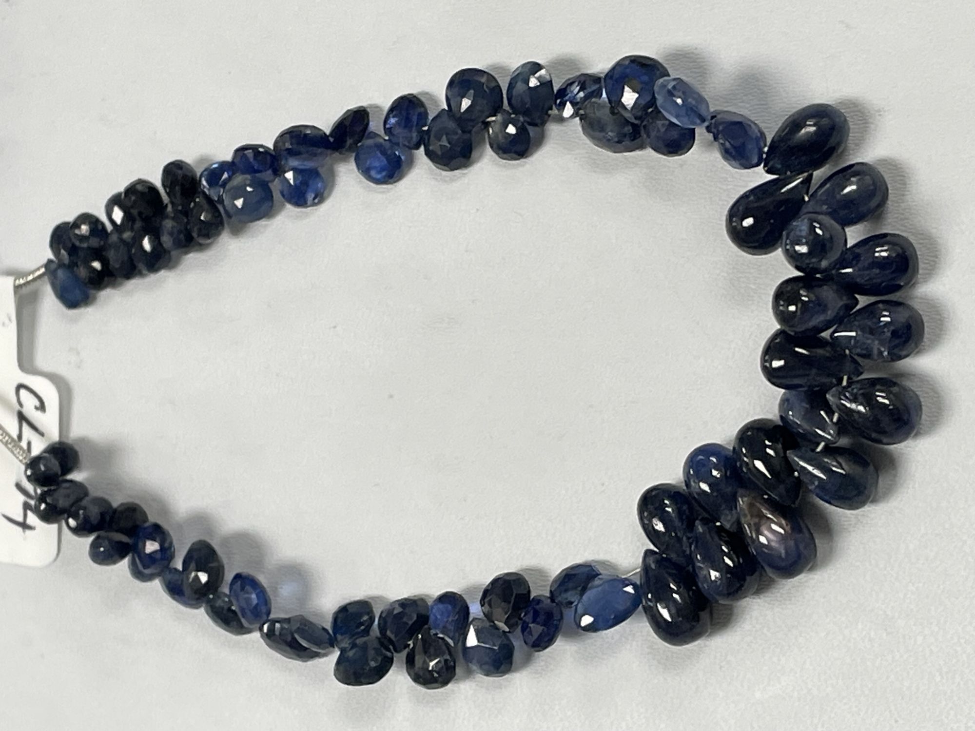 Mixed Blue Kyanite Briolite Drop  Heart Faceted