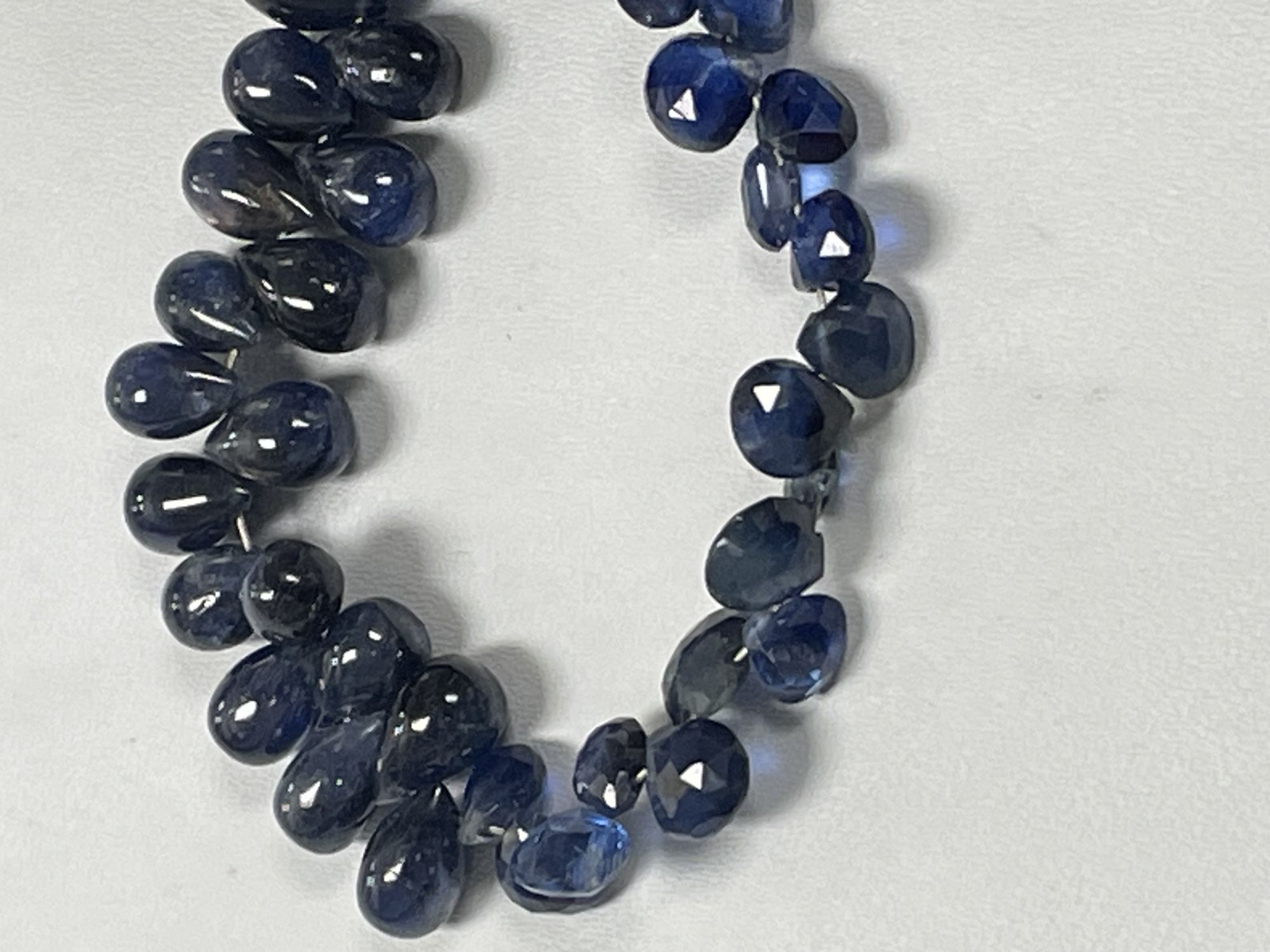 Mixed Blue Kyanite Briolite Drop Heart Faceted