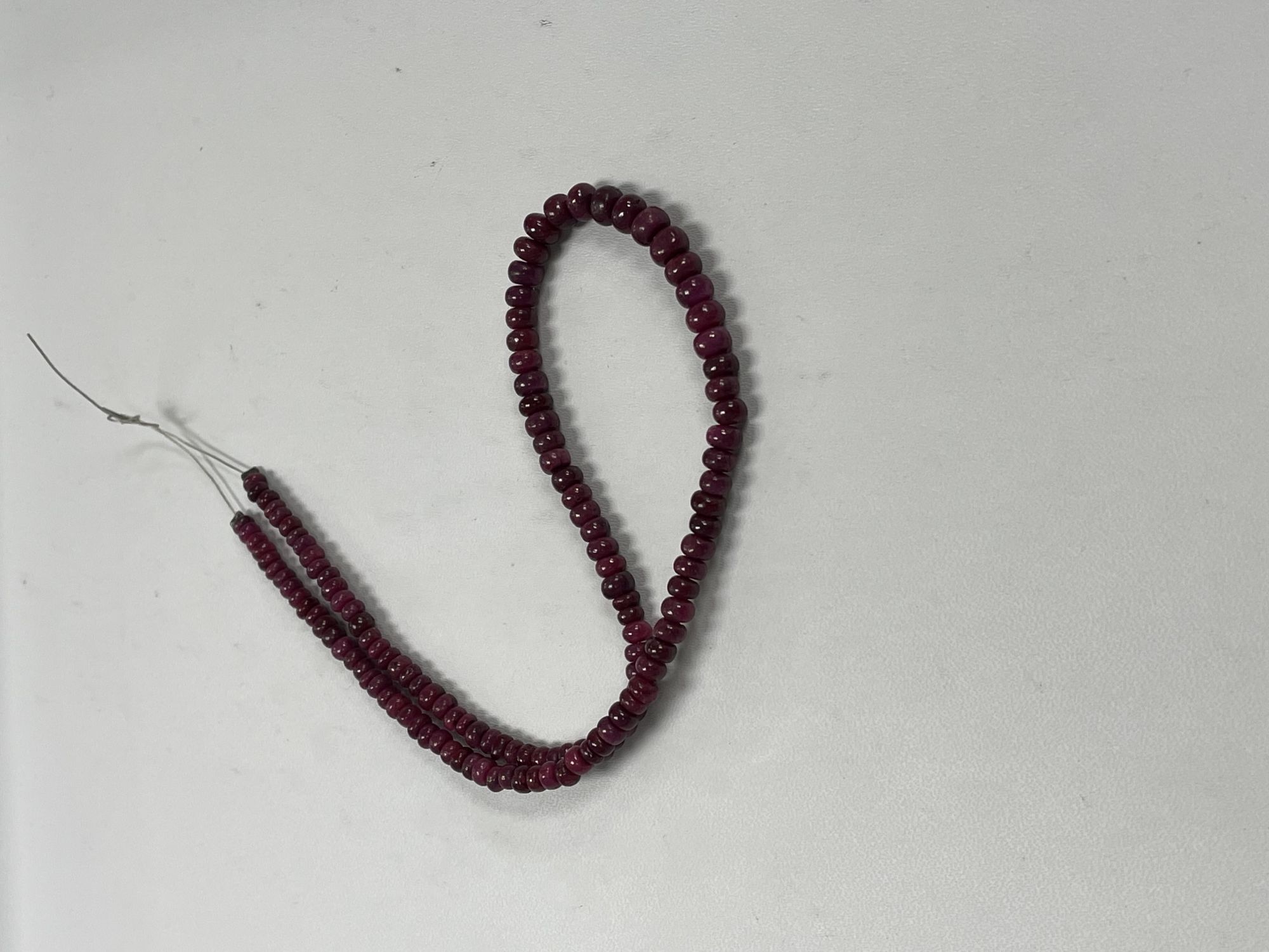 Dyed Ruby Rondelle Smooth