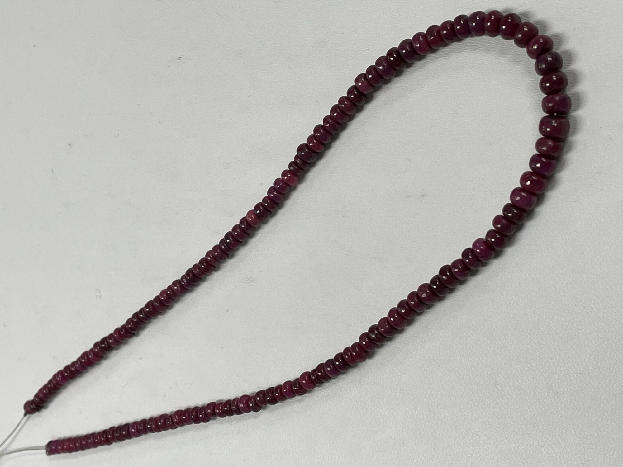 Dyed Ruby Rondelle Smooth