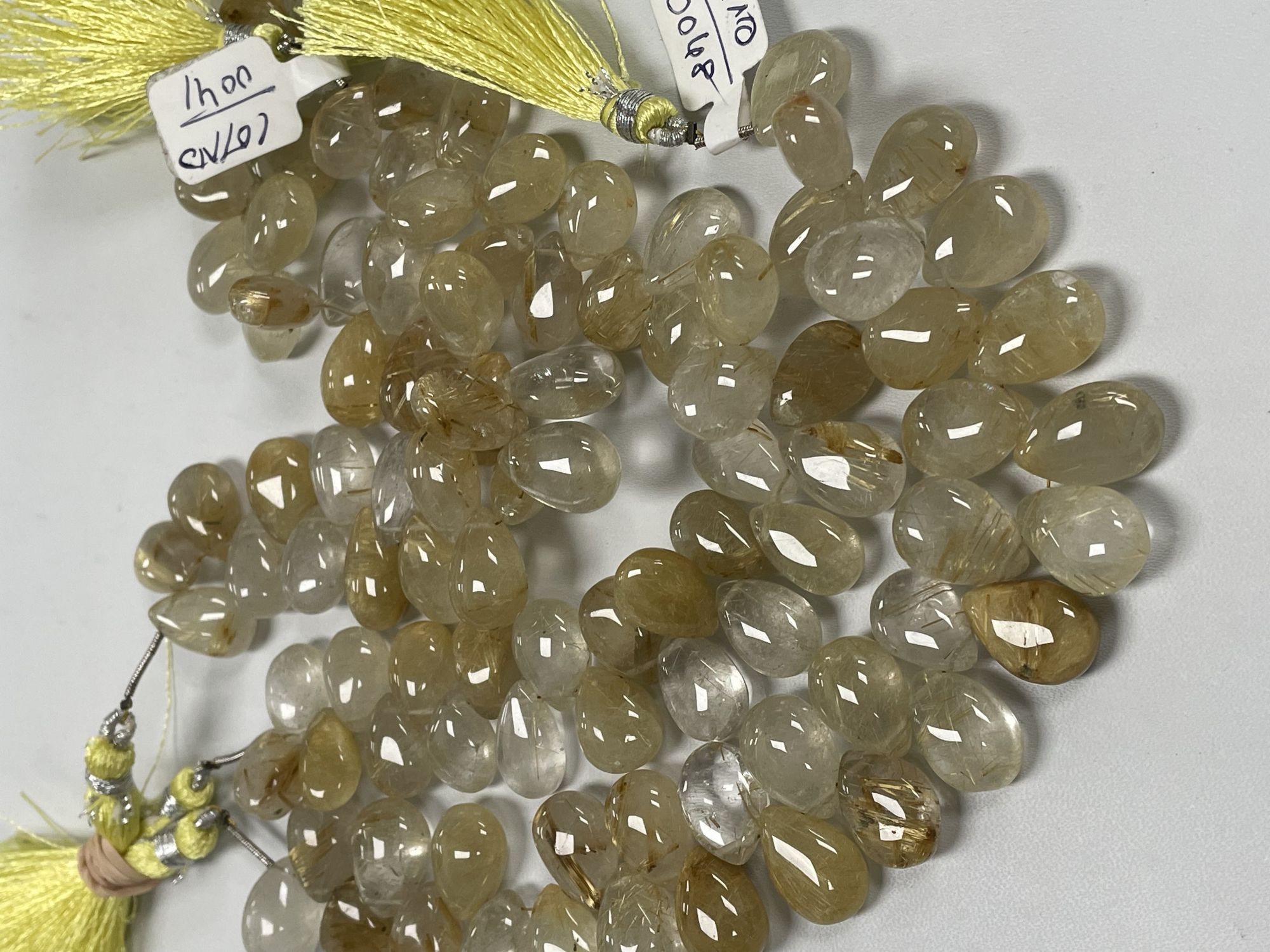 Golden Rutilated Quartz Pear Smooth
