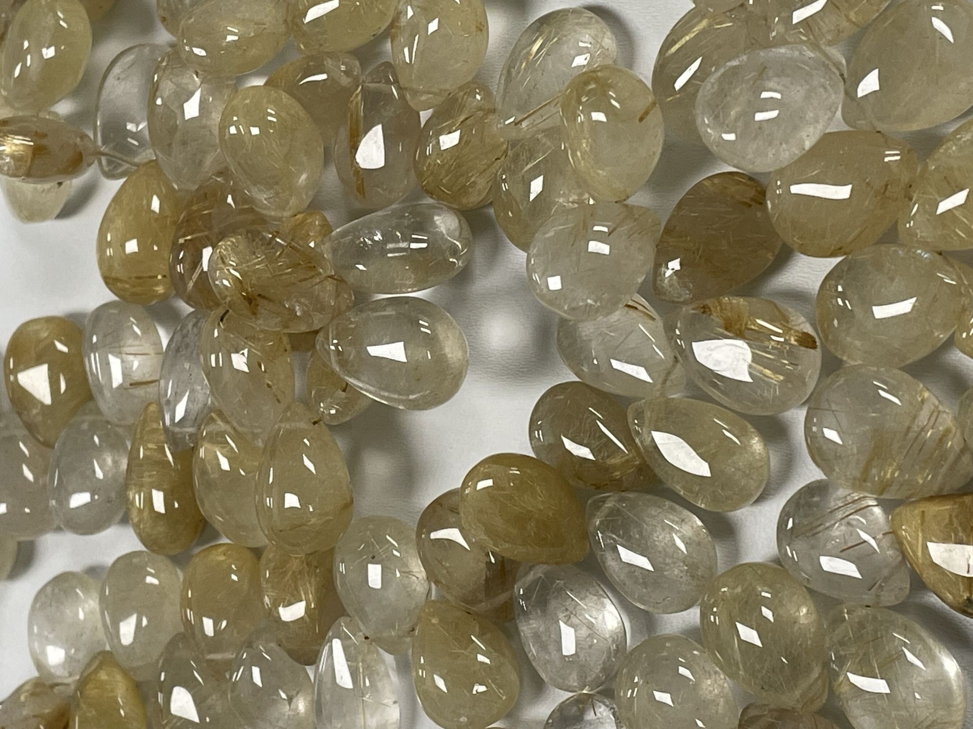 Golden Rutilated Quartz Pear Smooth