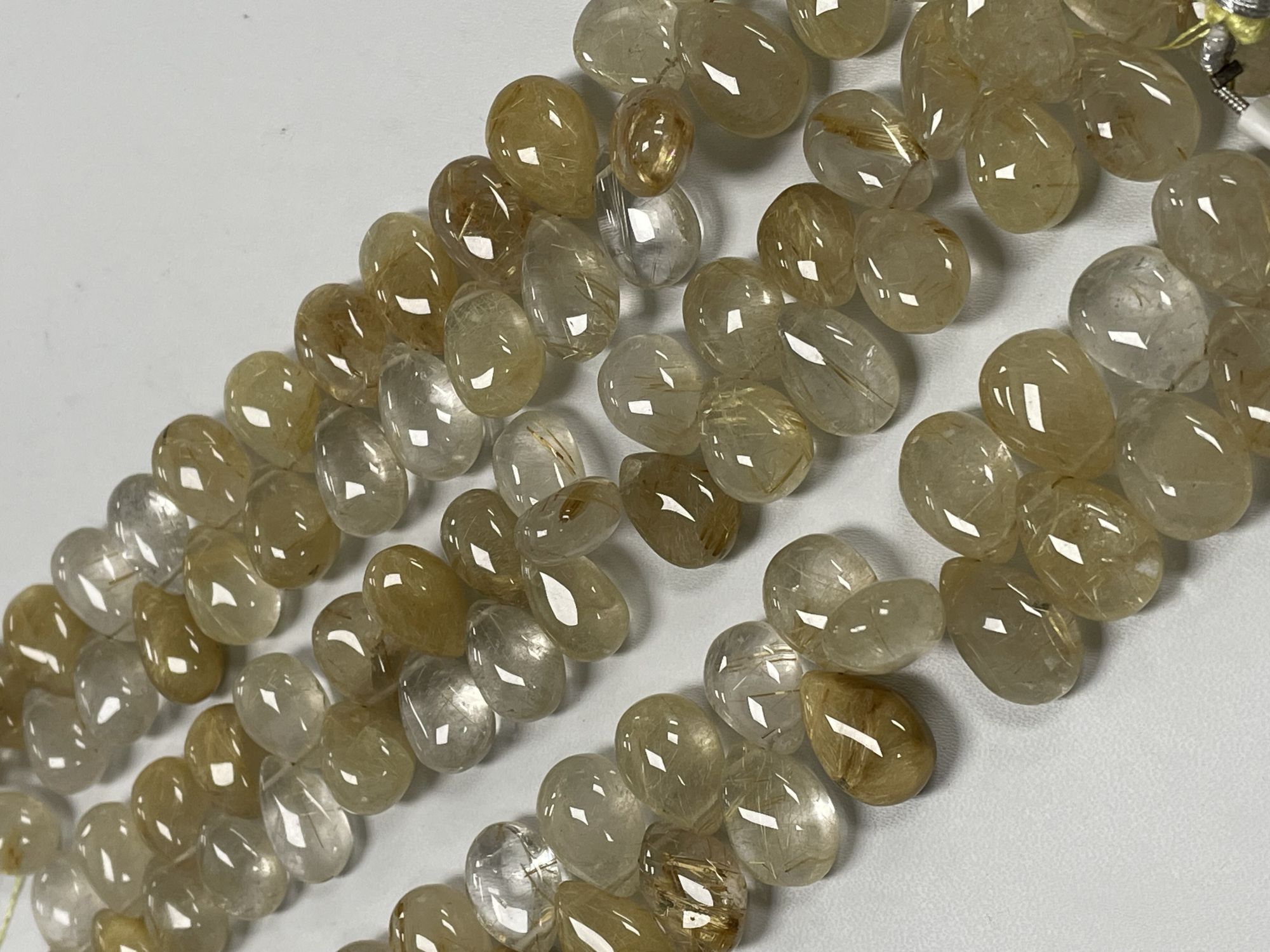 Golden Rutilated Quartz Pear Smooth