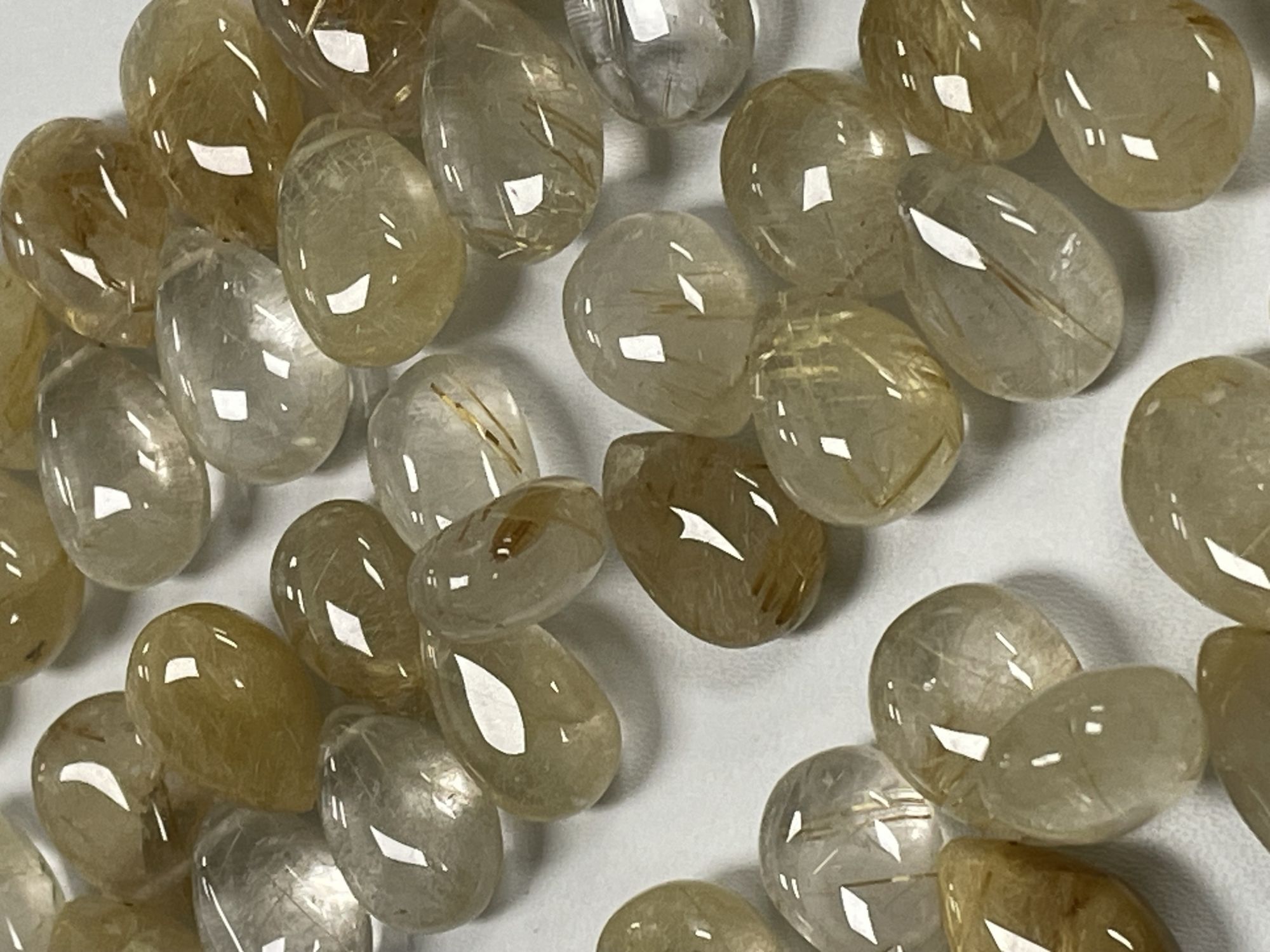 Golden Rutilated Quartz Pear Smooth