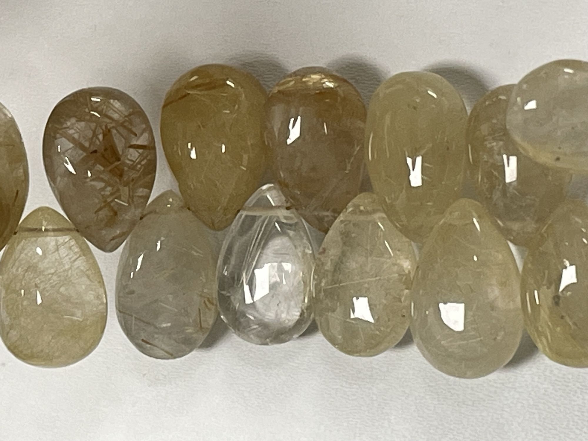 Golden Rutilated Quartz Pear Smooth