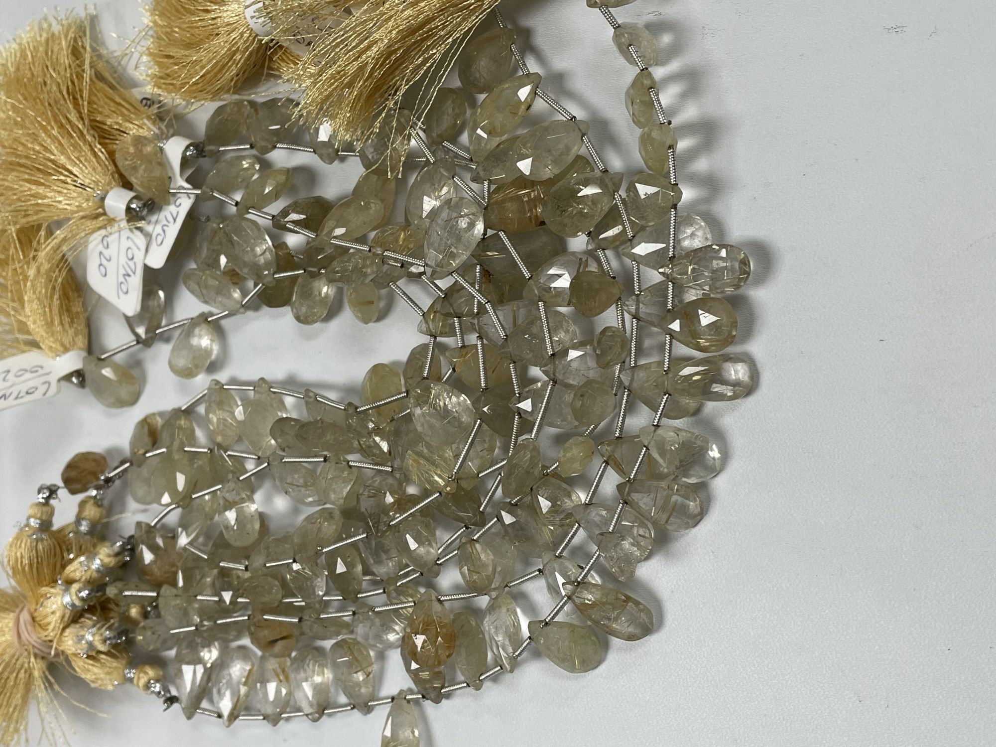 Golden Rutilated Quartz Pear Faceted