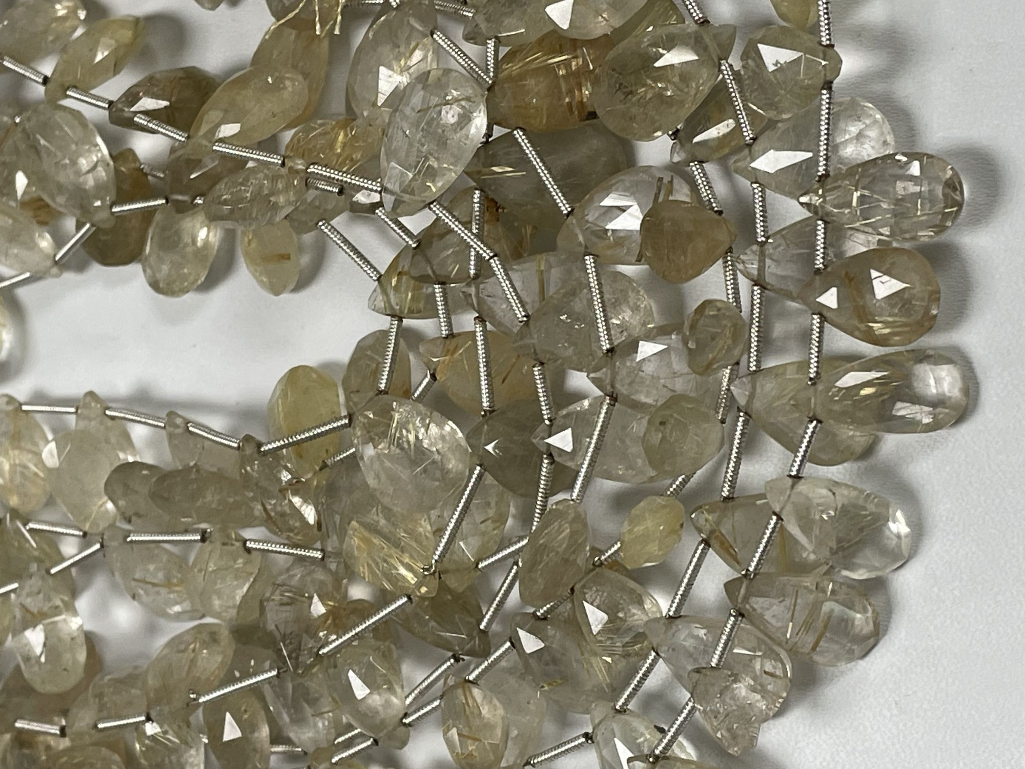 Golden Rutilated Quartz Pear Faceted