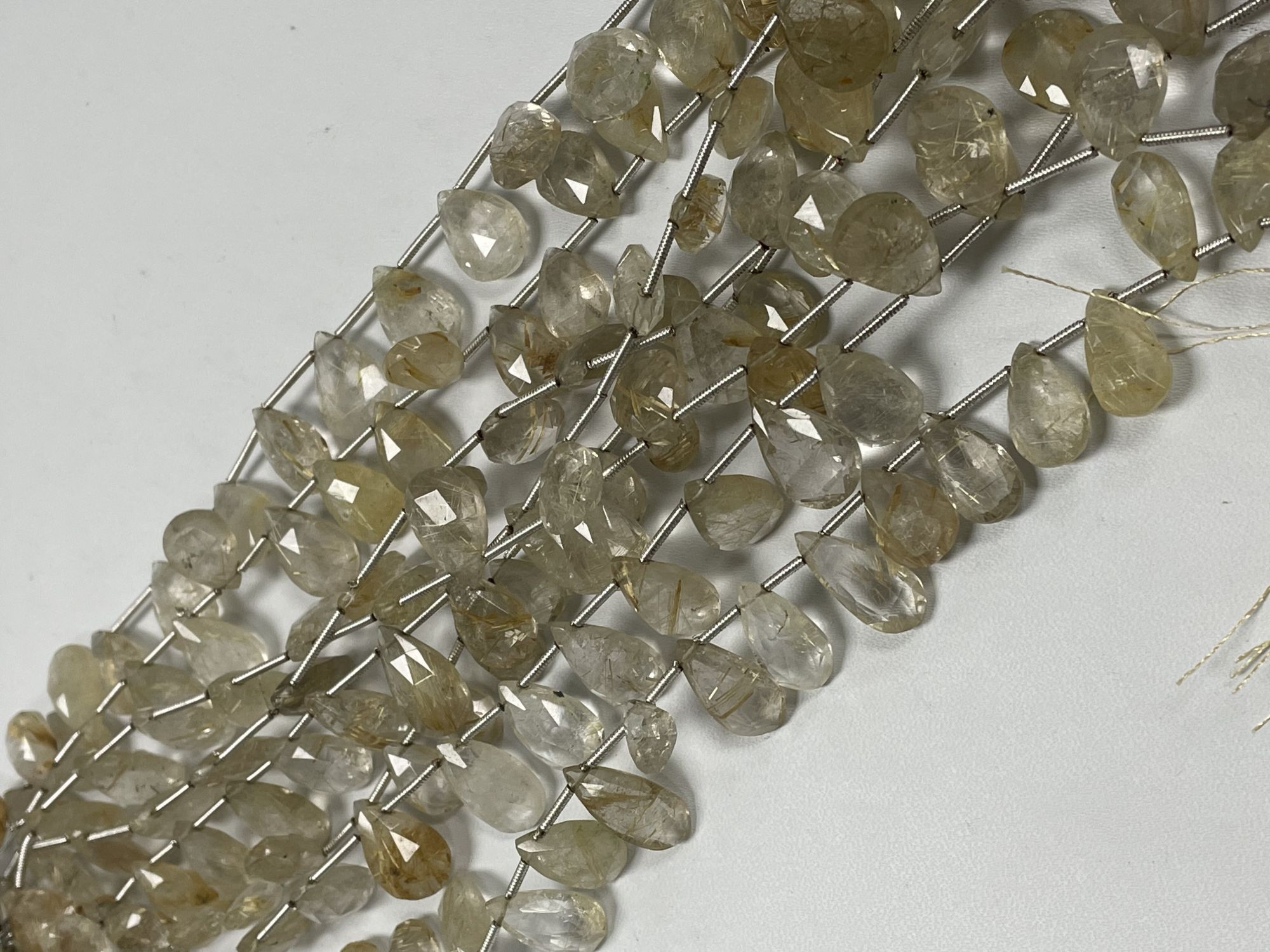 Golden Rutilated Quartz Pear Faceted