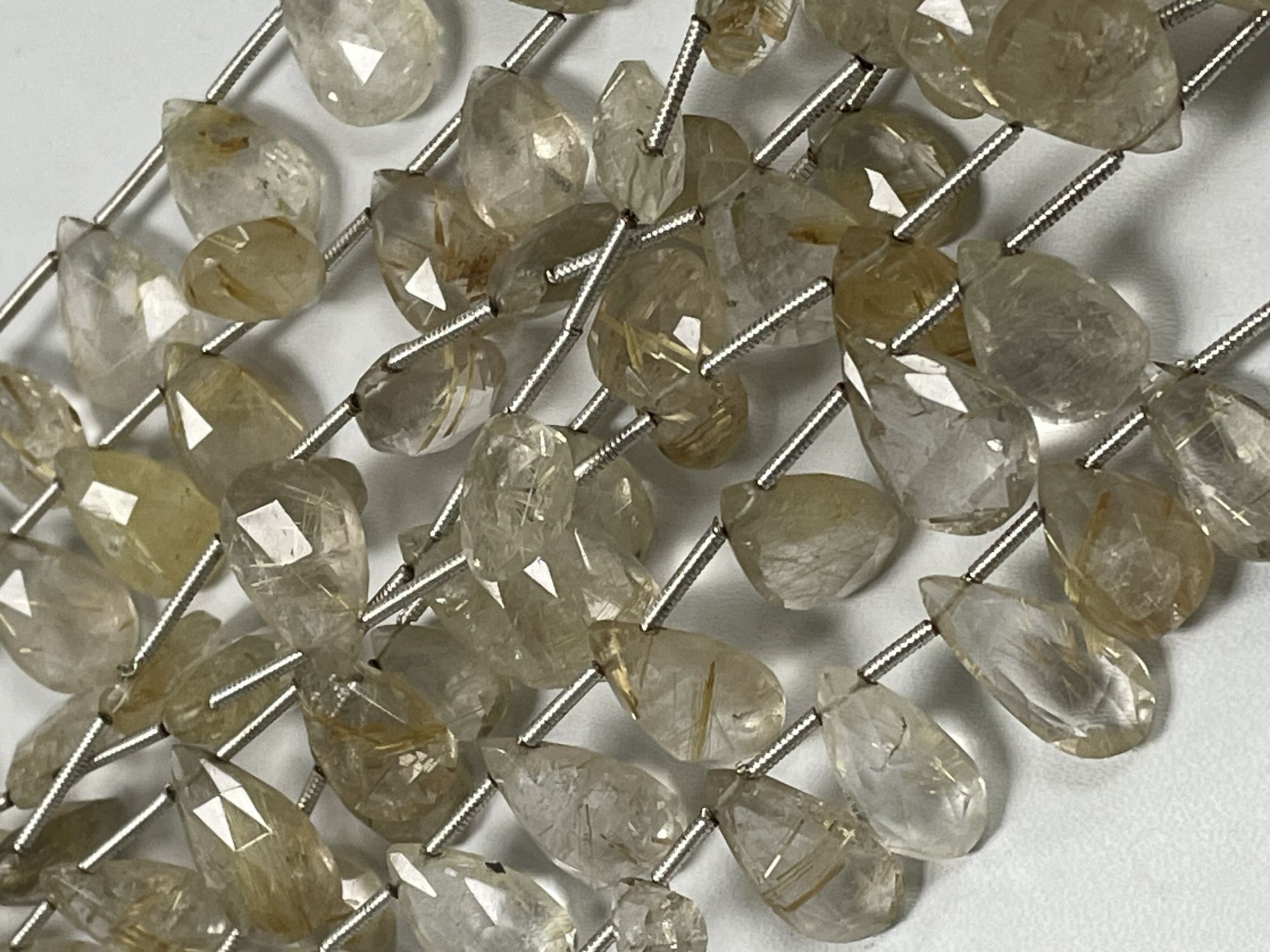 Golden Rutilated Quartz Pear Faceted