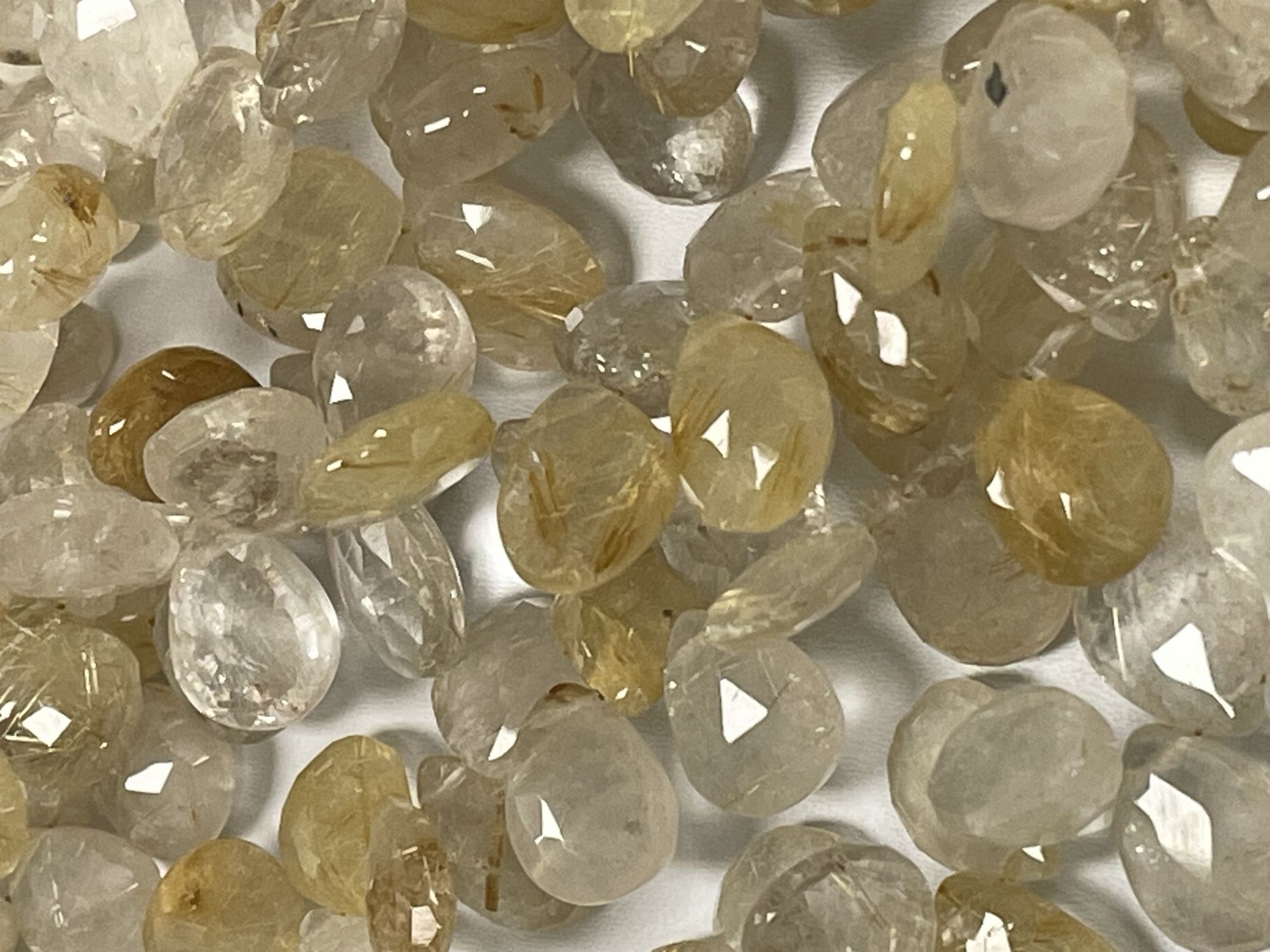 Golden Rutilated Quartz Pear Faceted