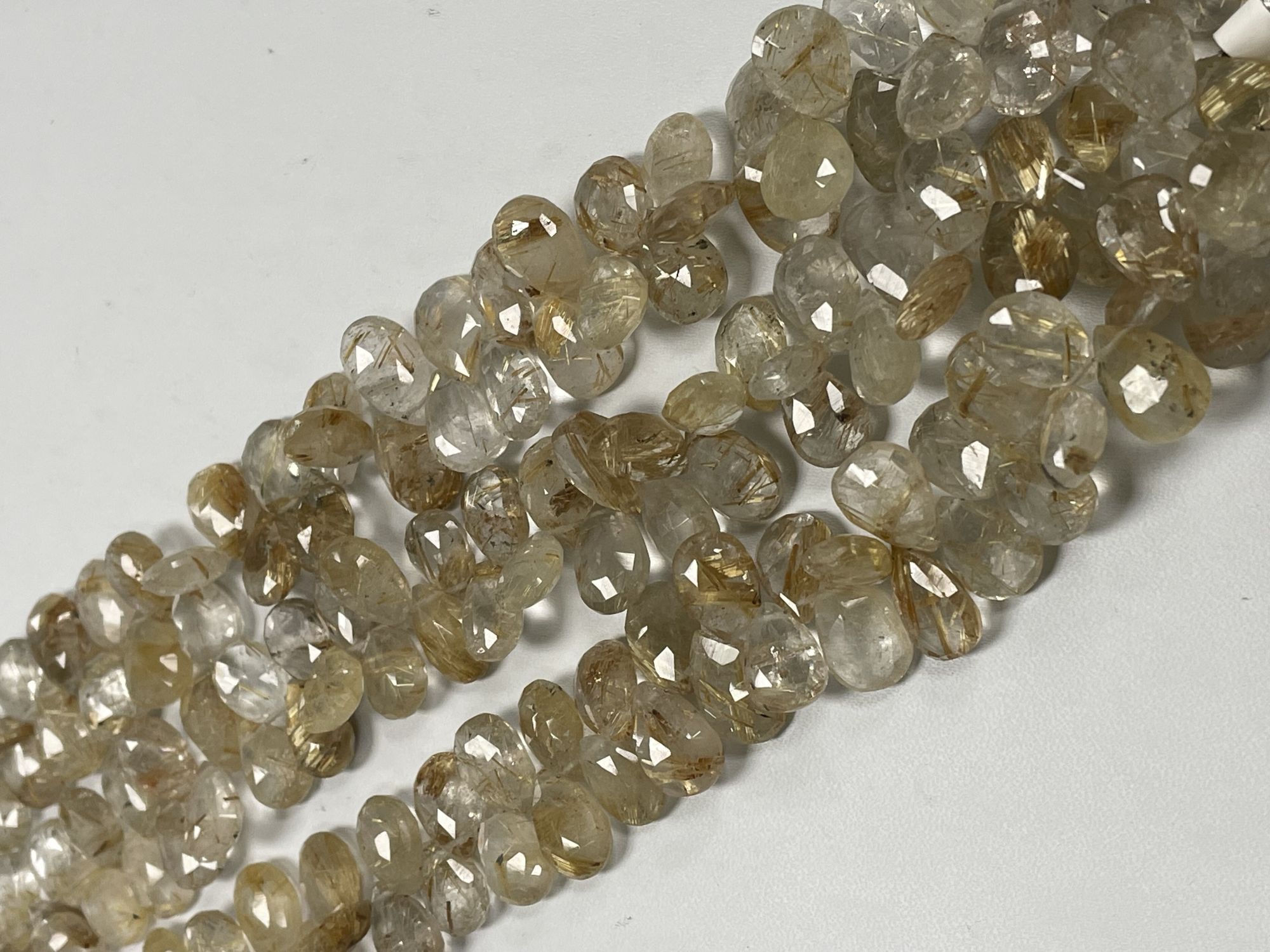Golden Rutilated Quartz Pear Faceted