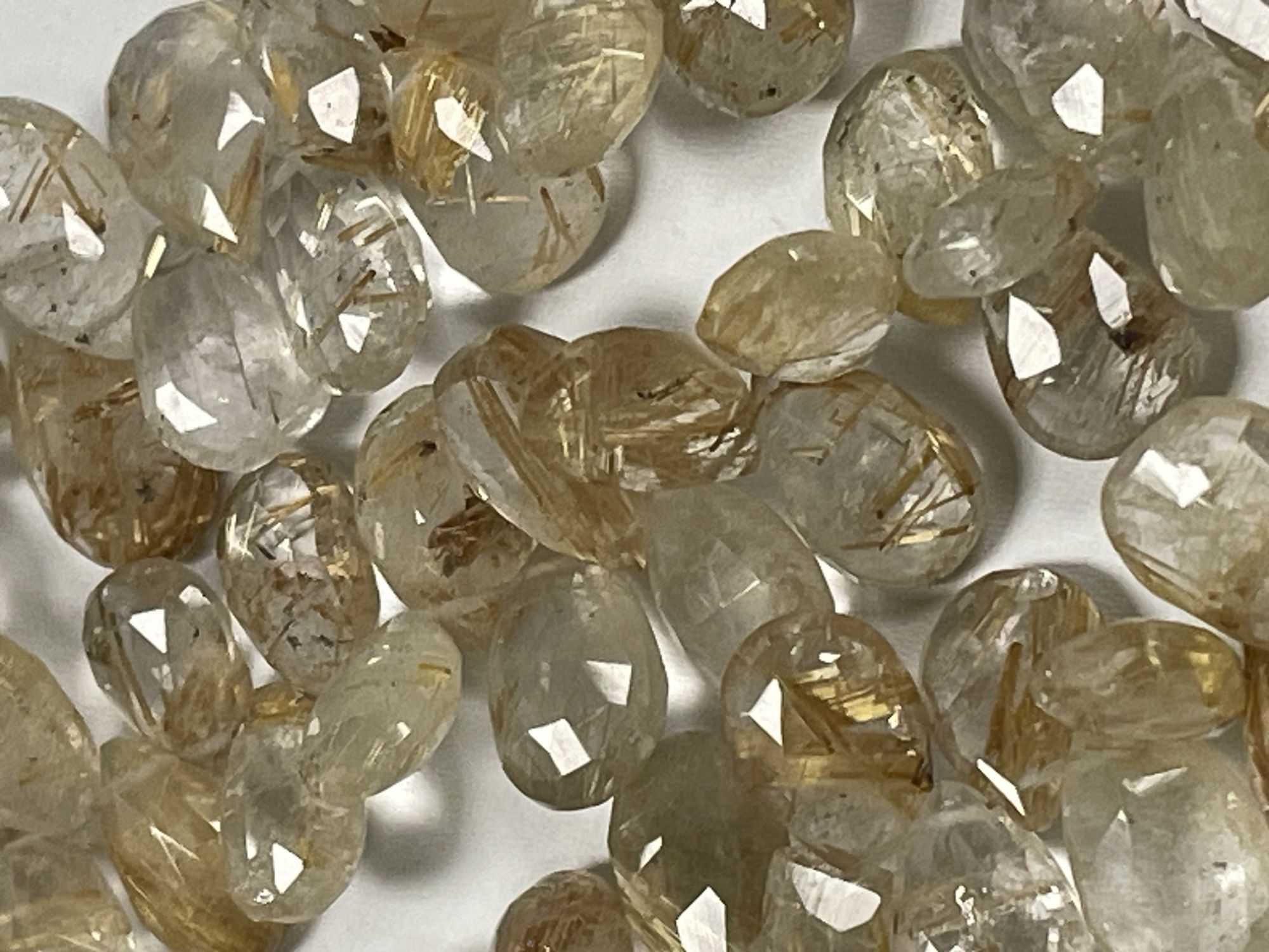 Golden Rutilated Quartz Pear Faceted